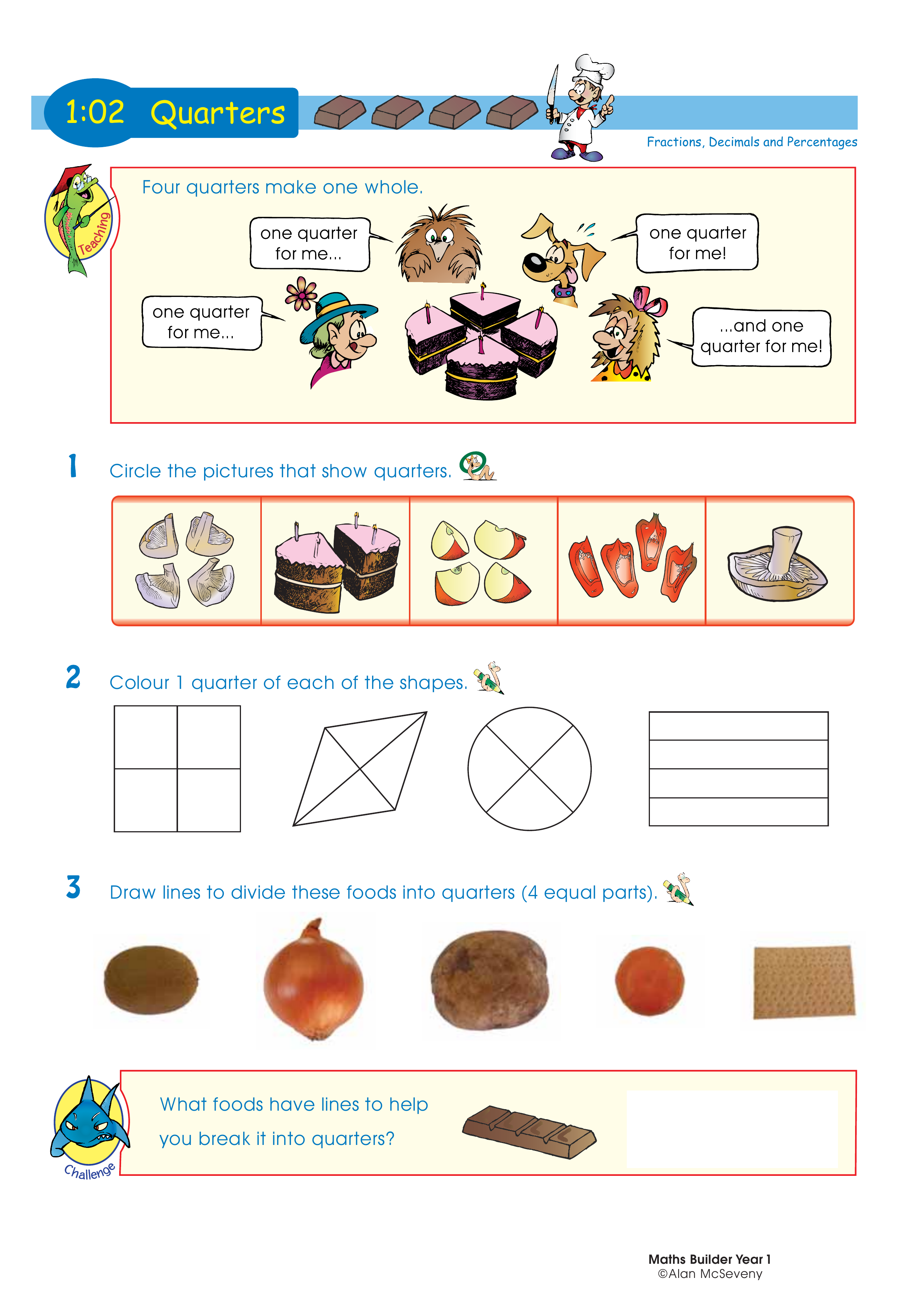Quarters — worksheet preview