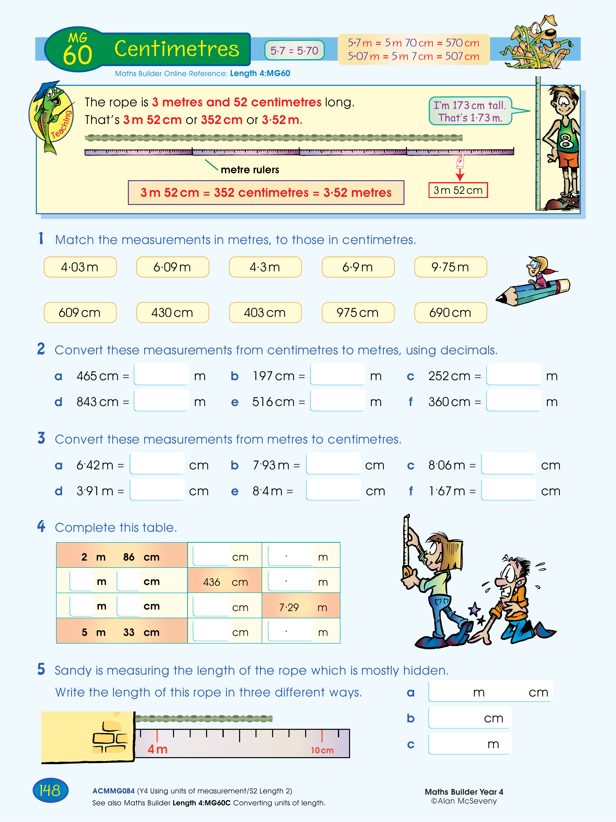 Centimetres — worksheet preview