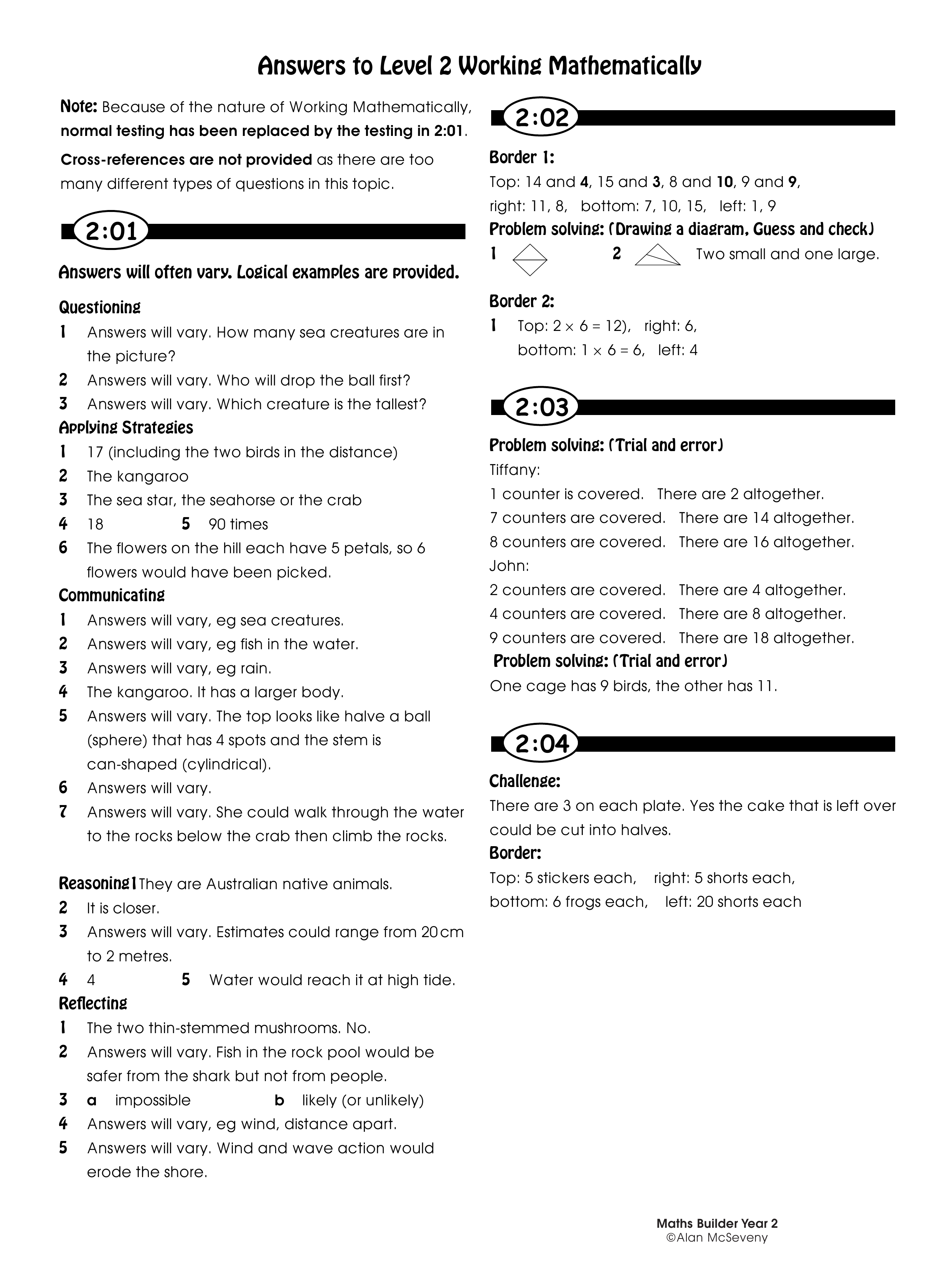 Answers — worksheet preview