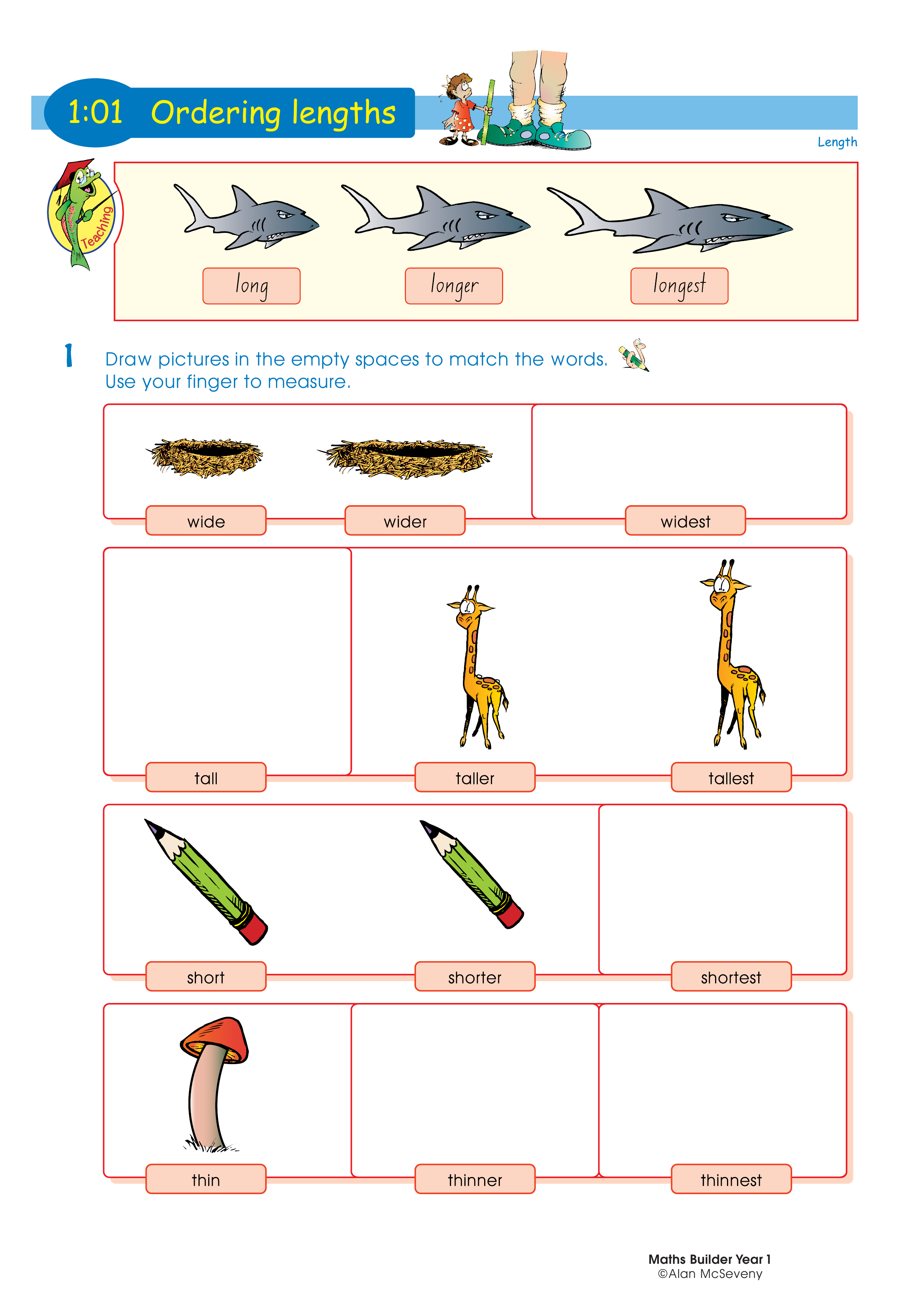 Ordering lengths — worksheet preview