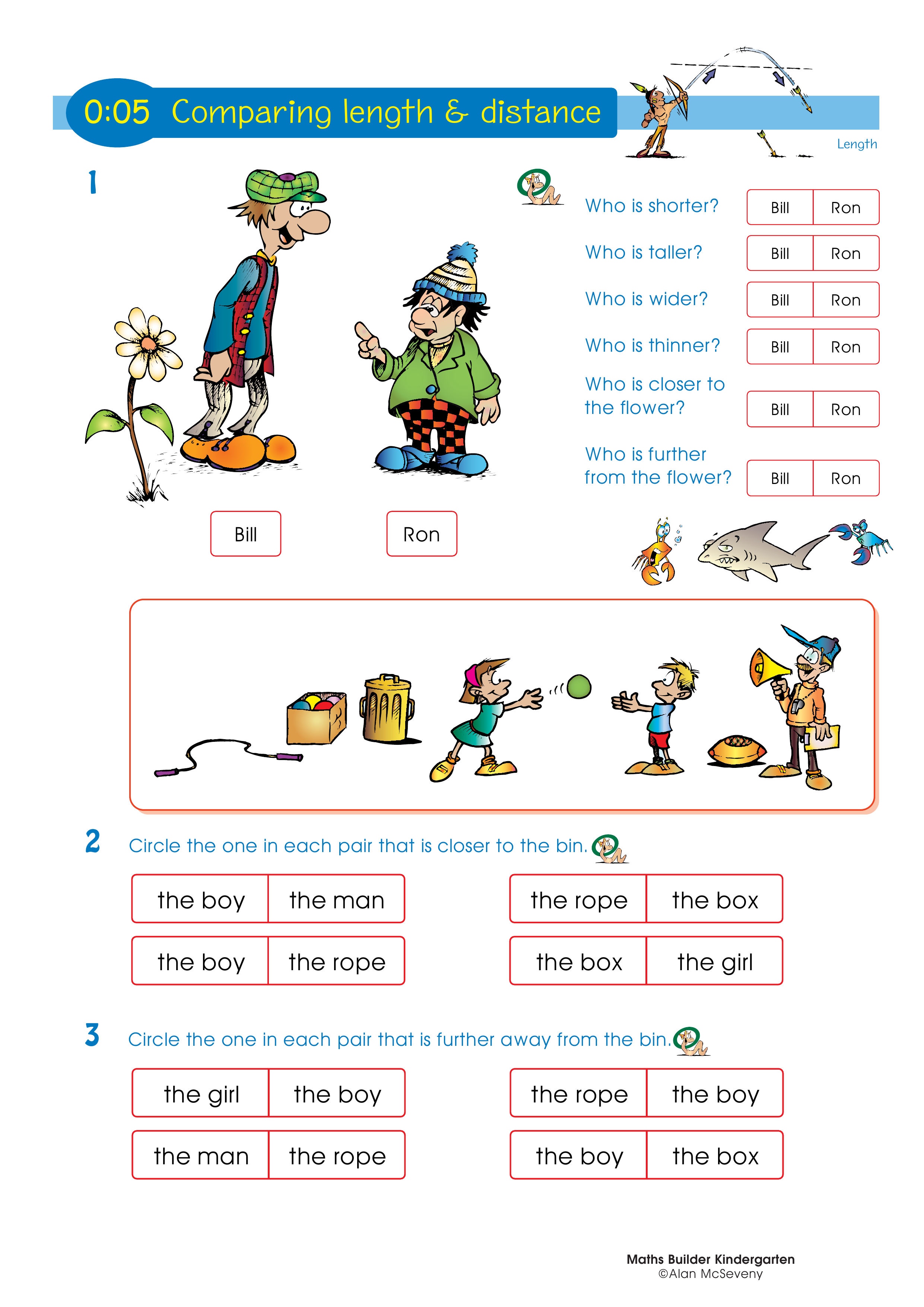 Comparing length and distance — worksheet preview