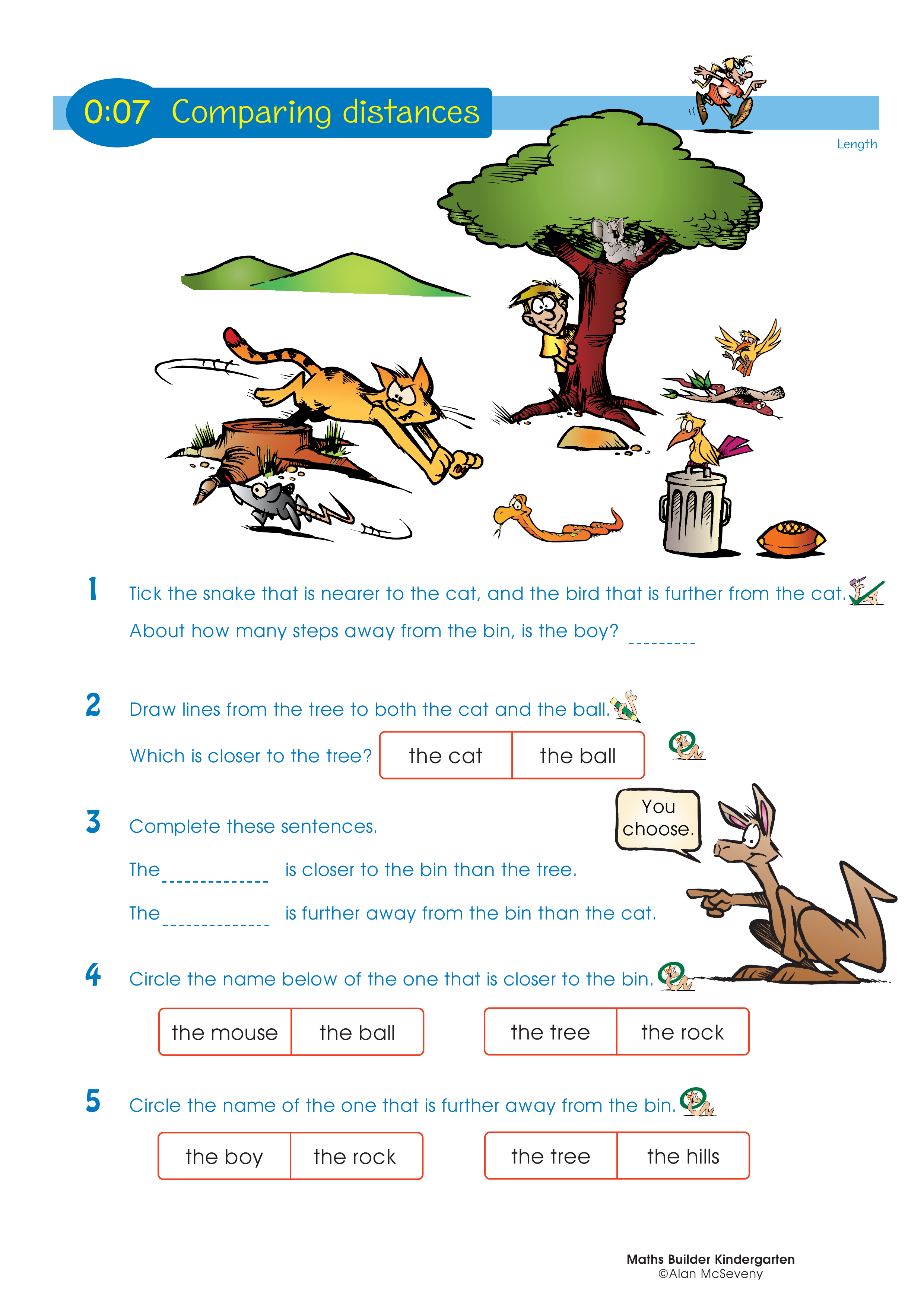 Comparing distances — worksheet preview