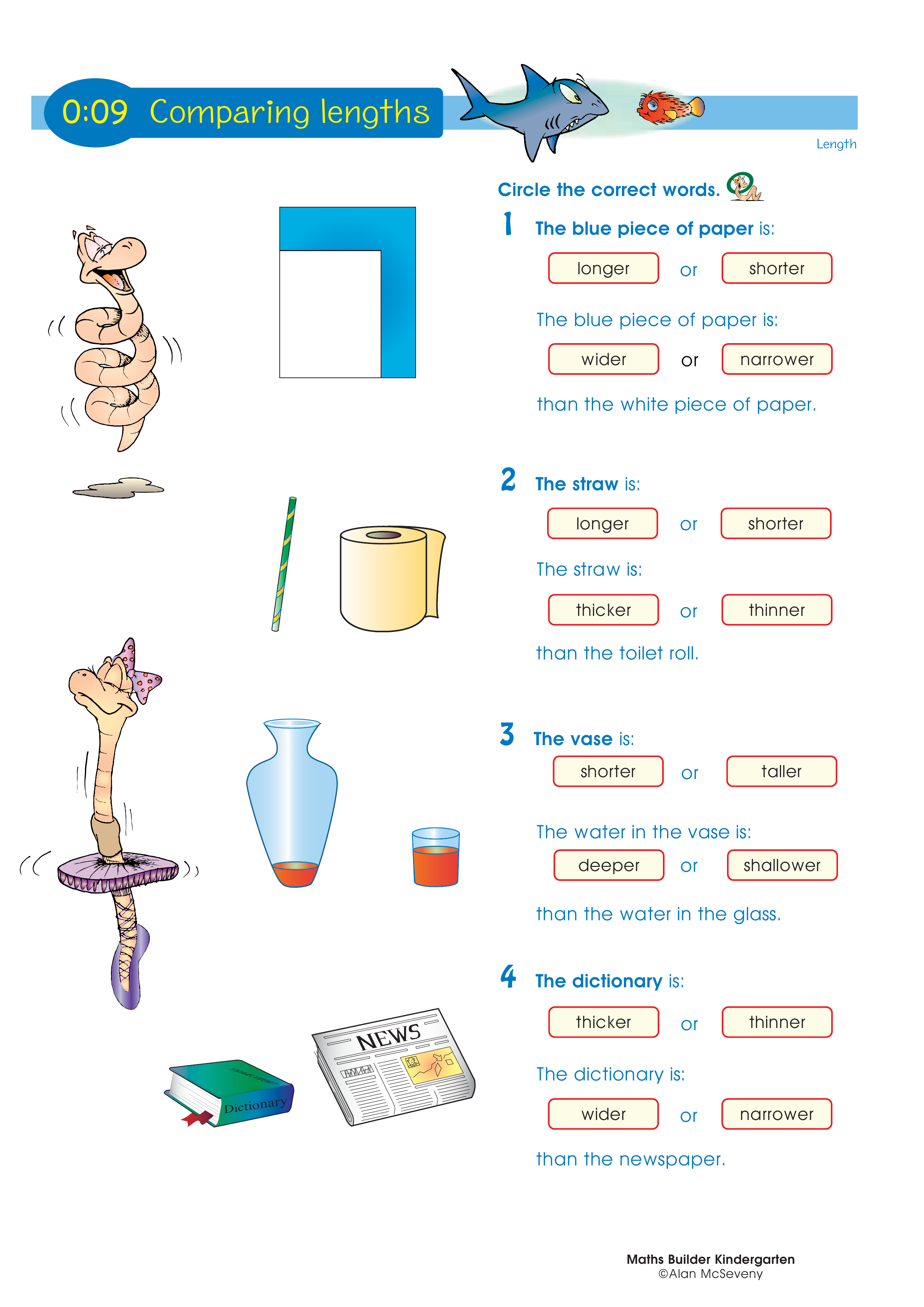 Comparing lengths — worksheet preview