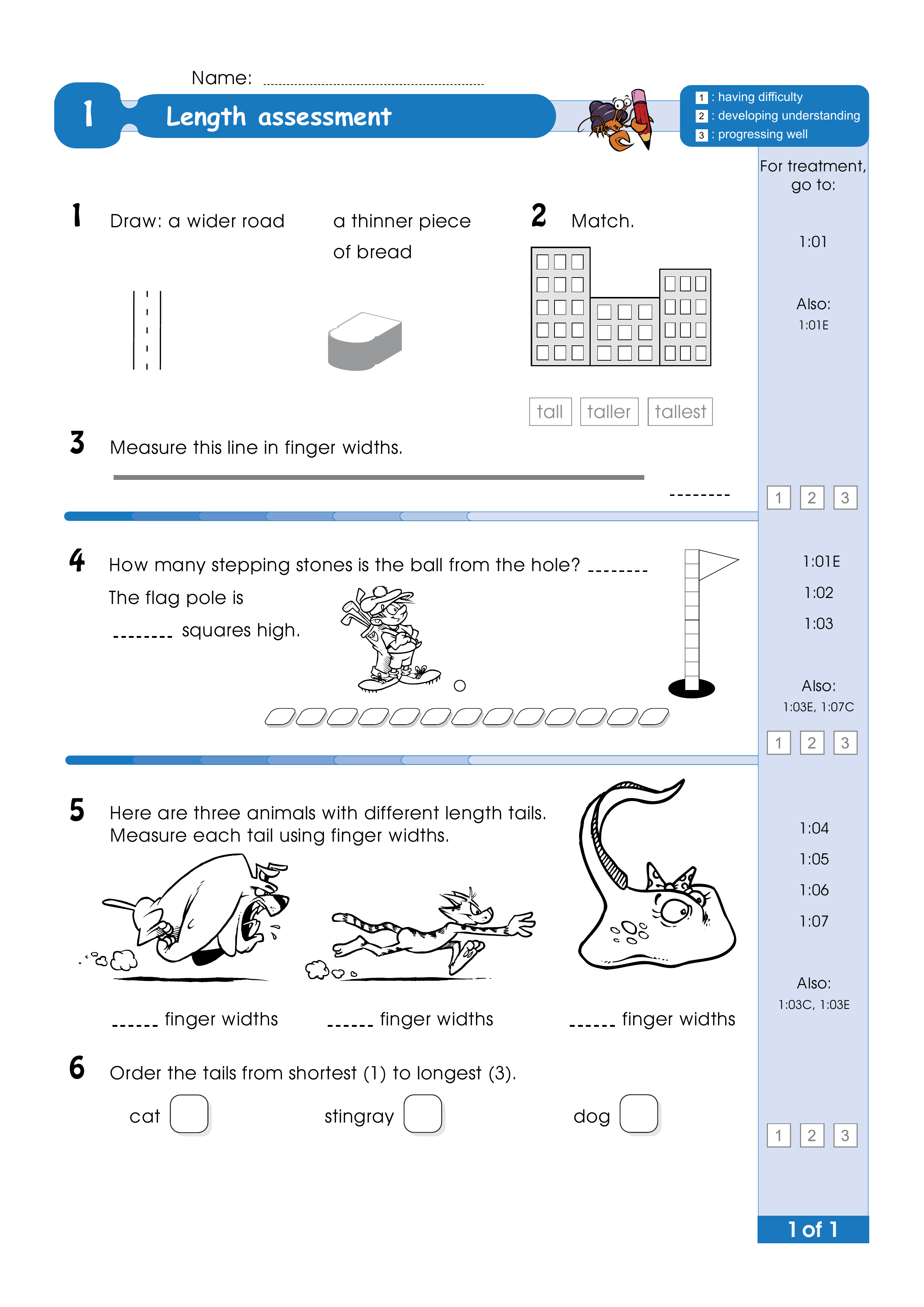 Assessment for the whole of Level 1 — worksheet preview