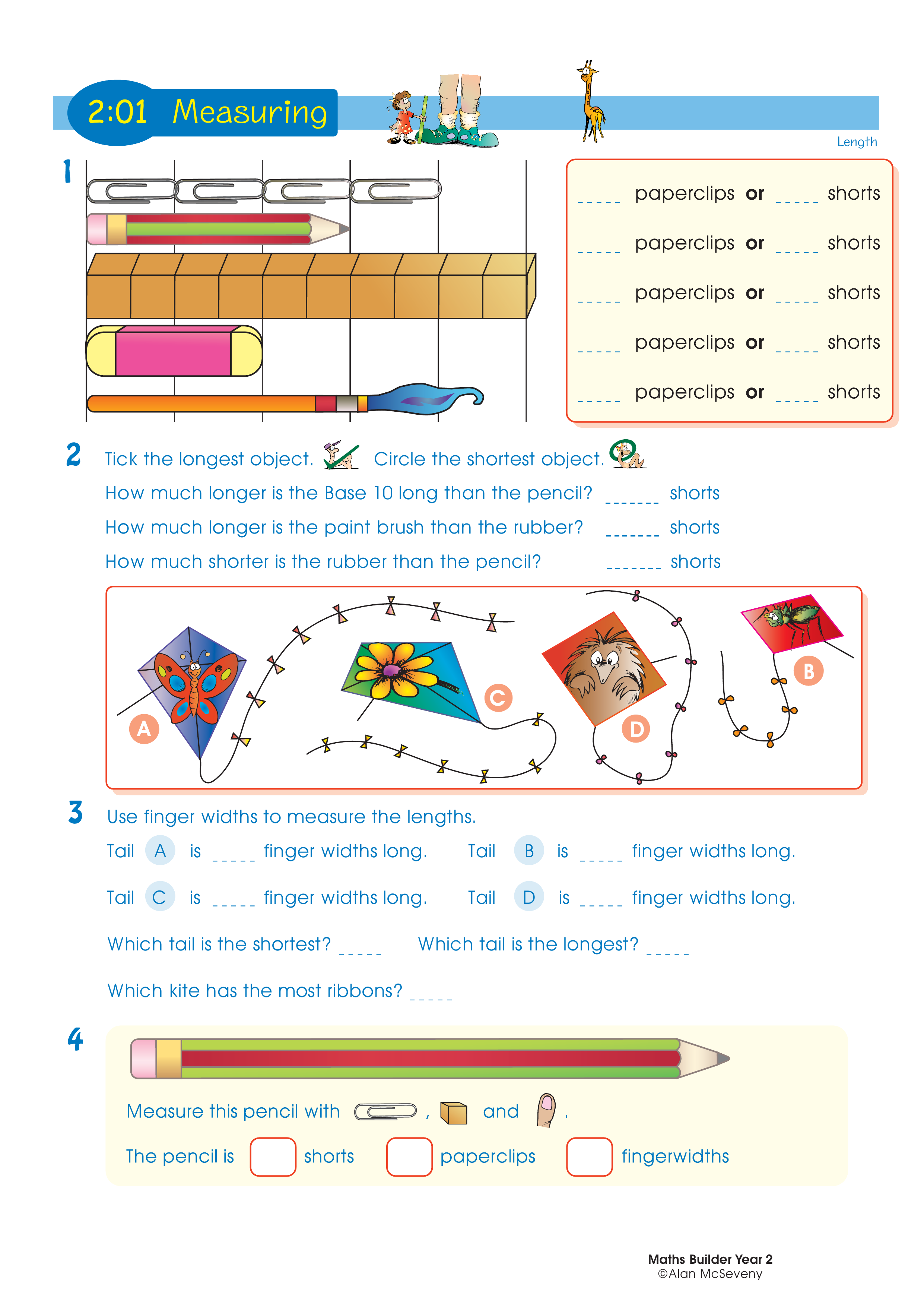 Measuring — worksheet preview