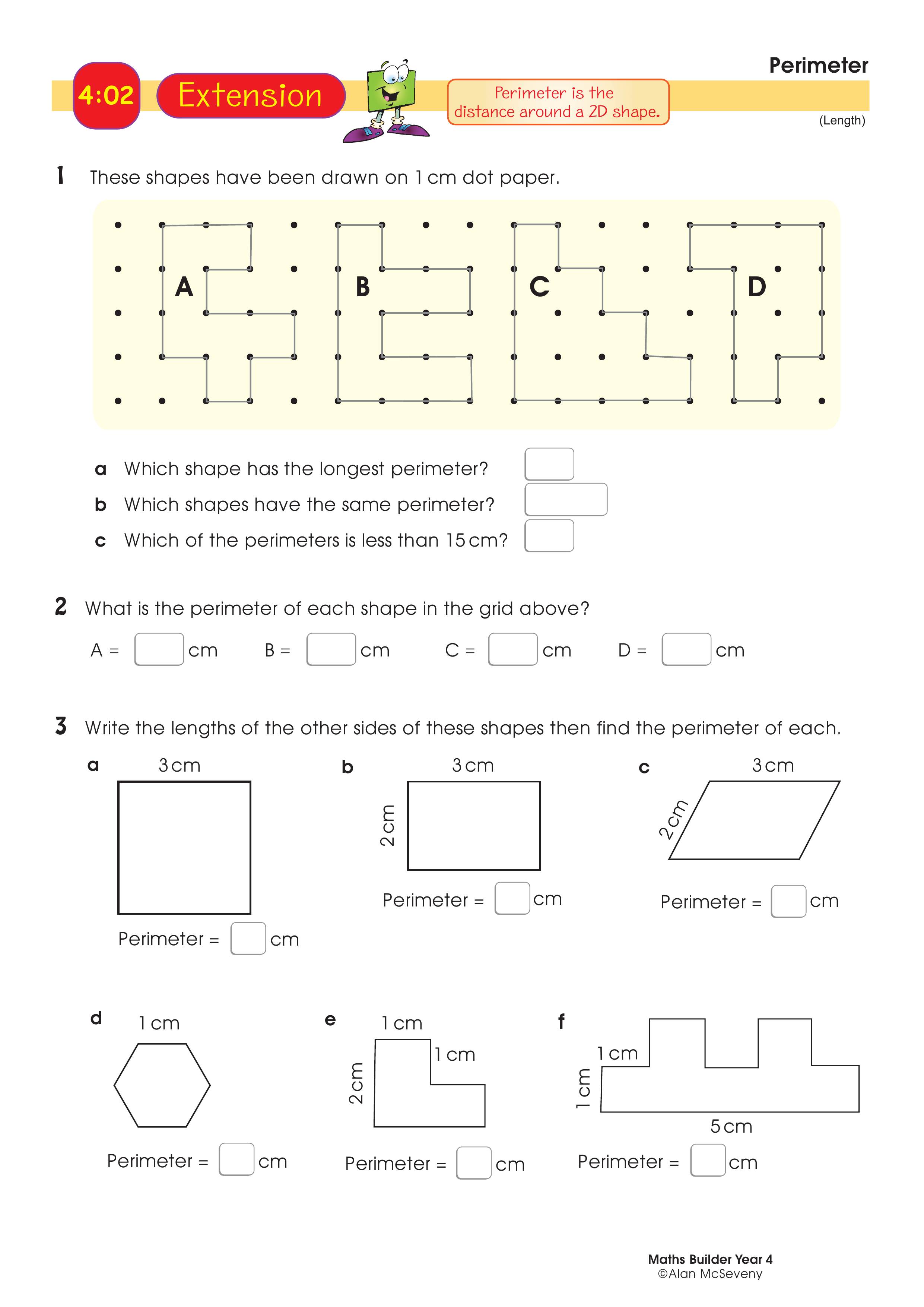 Perimeter — worksheet preview