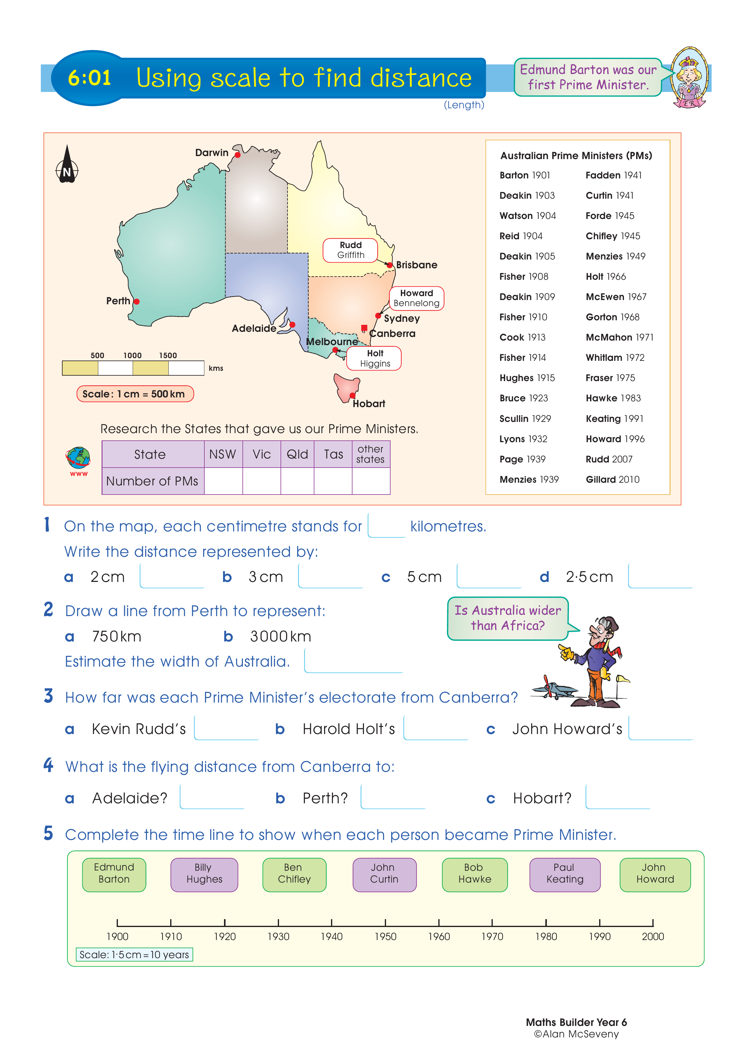 Using scale to find distance — worksheet preview
