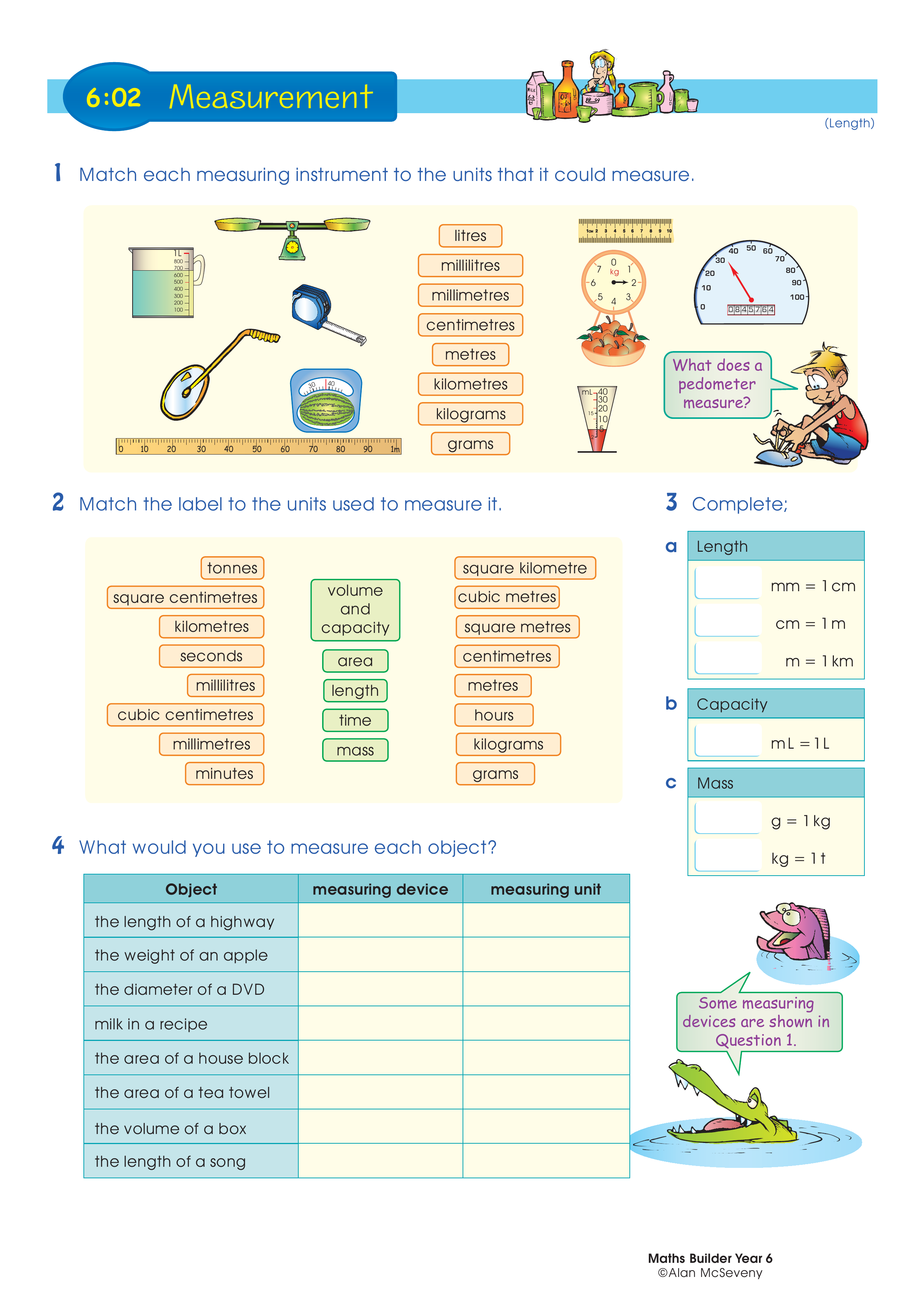 Measurement — worksheet preview