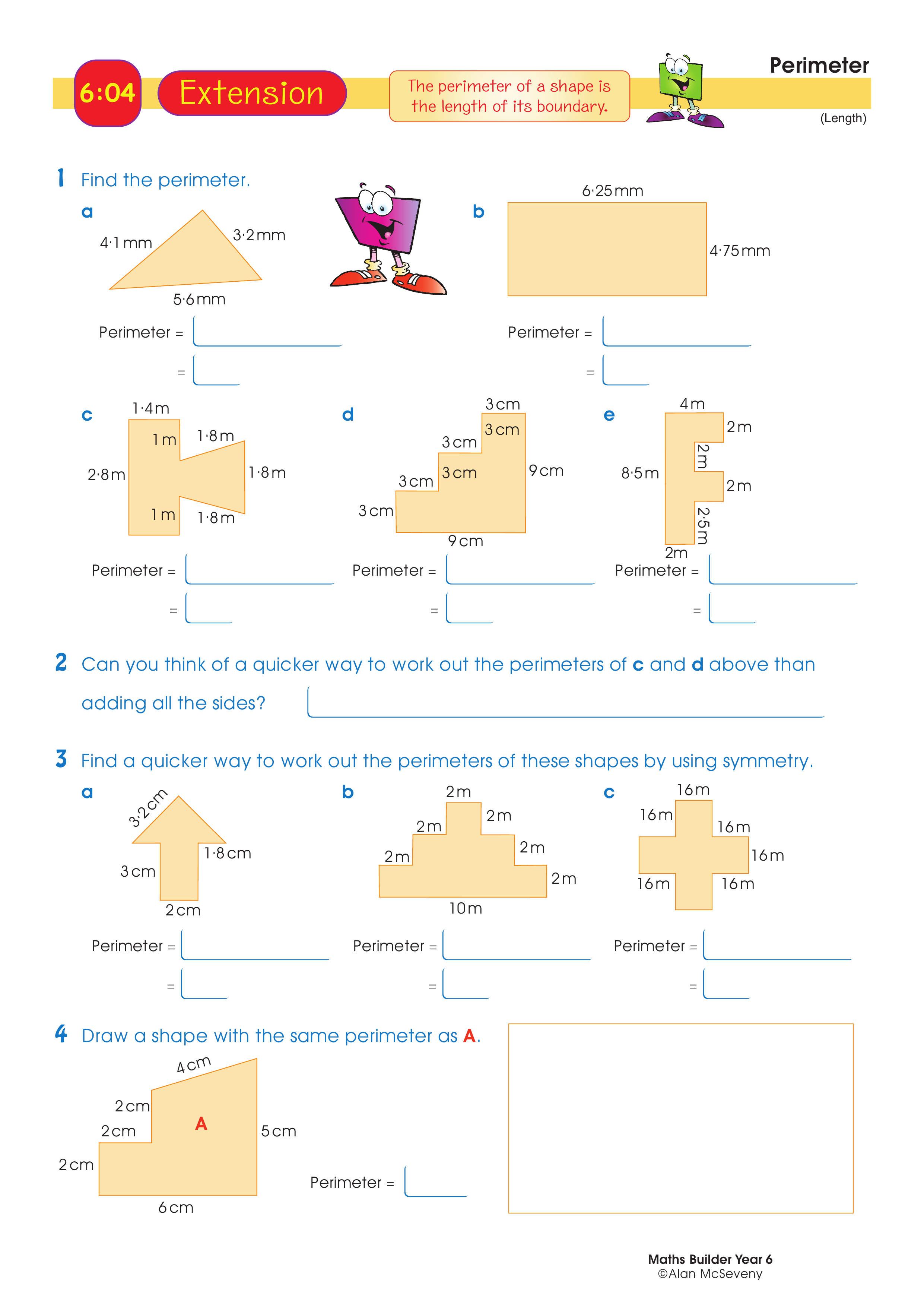 Perimeter — worksheet preview