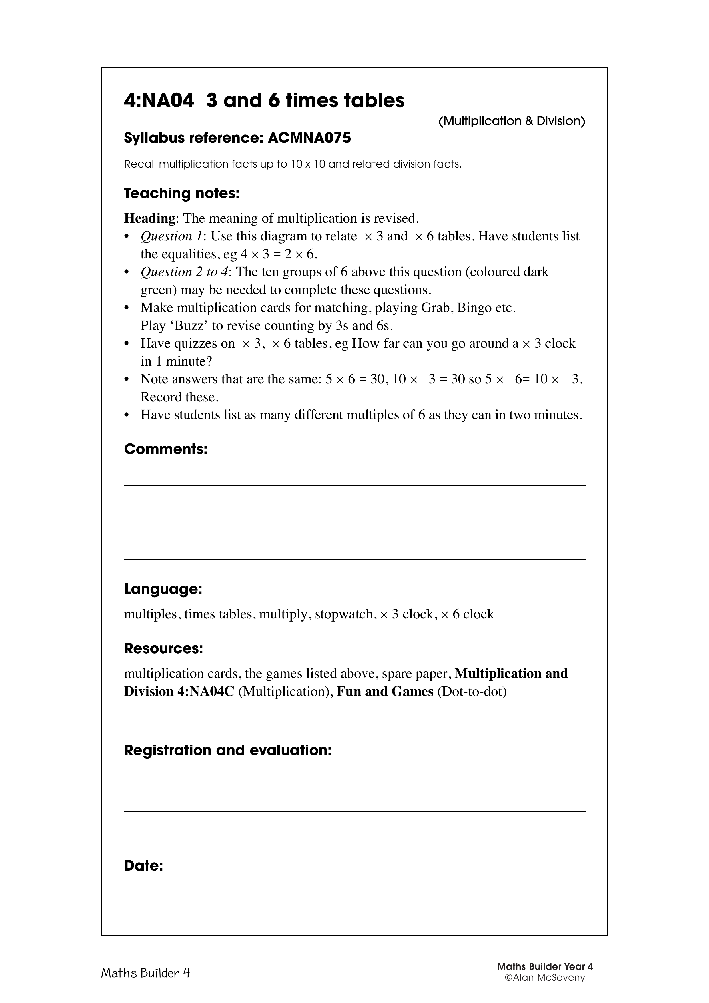 3 and 6 times tables — worksheet preview