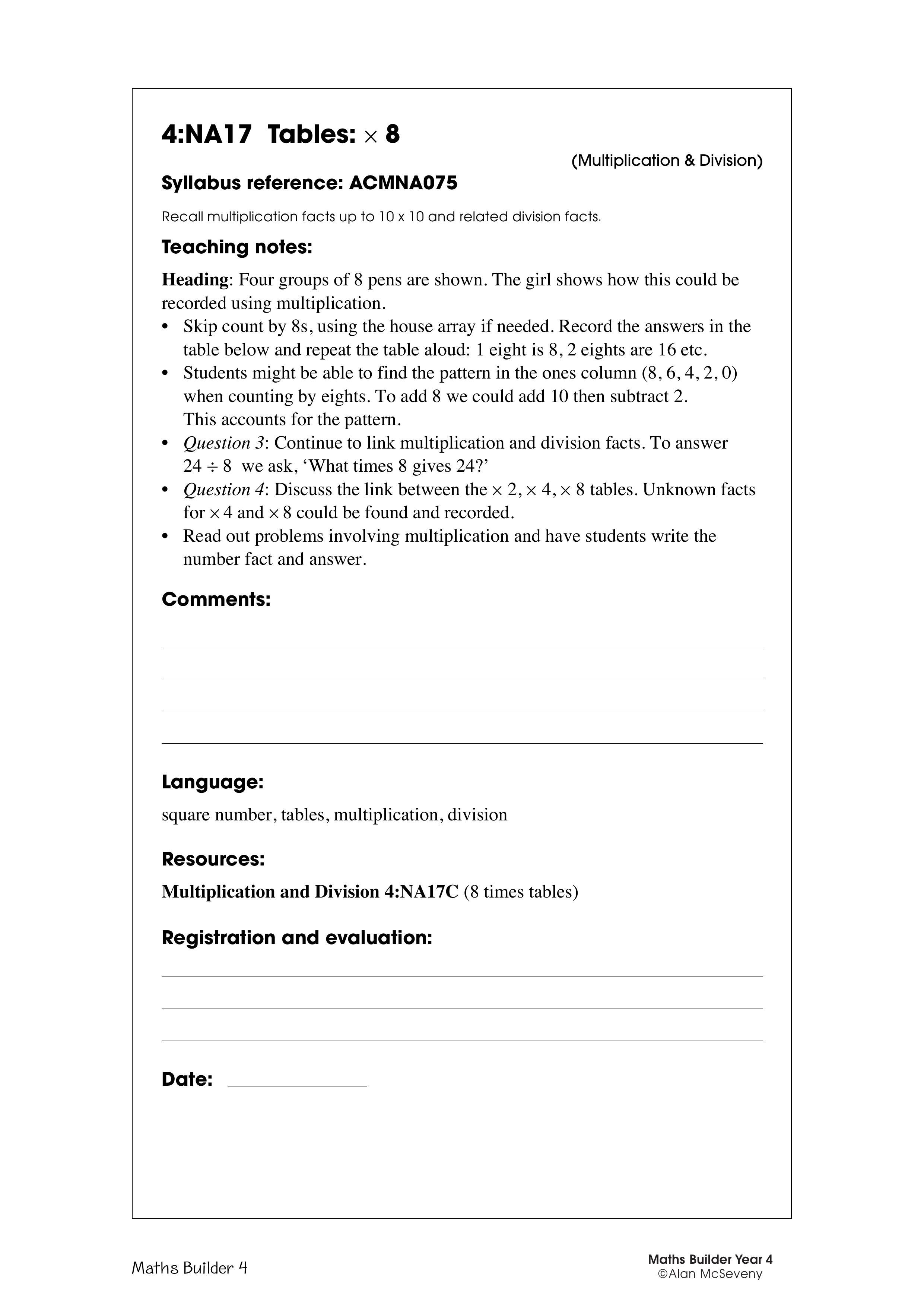 Tables: x 8 — worksheet preview