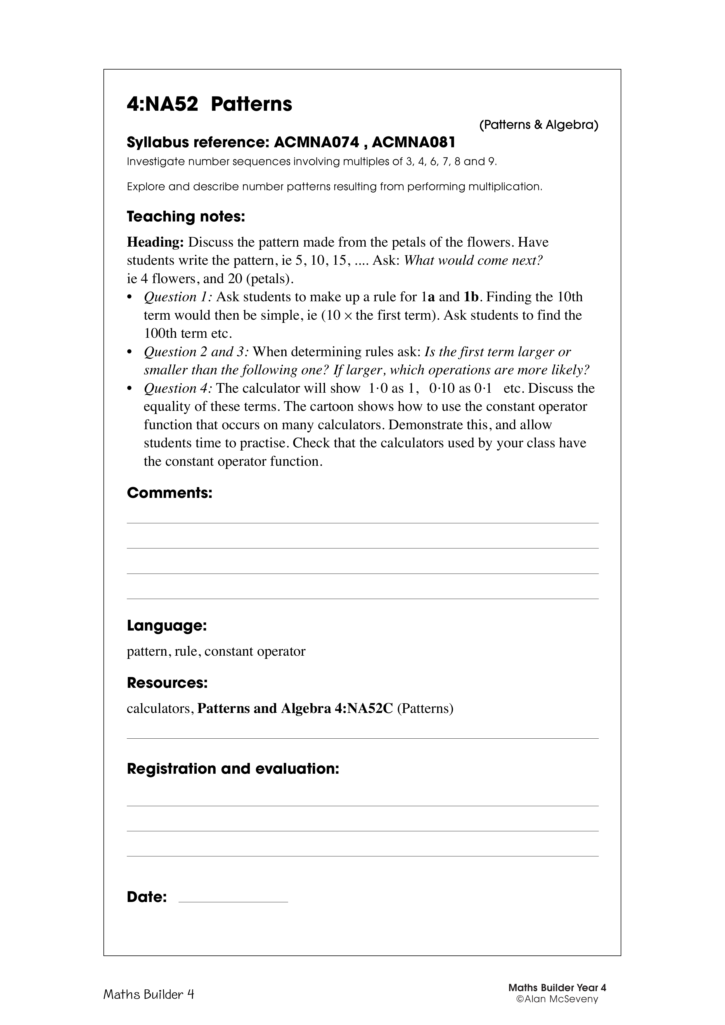 Patterns — worksheet preview