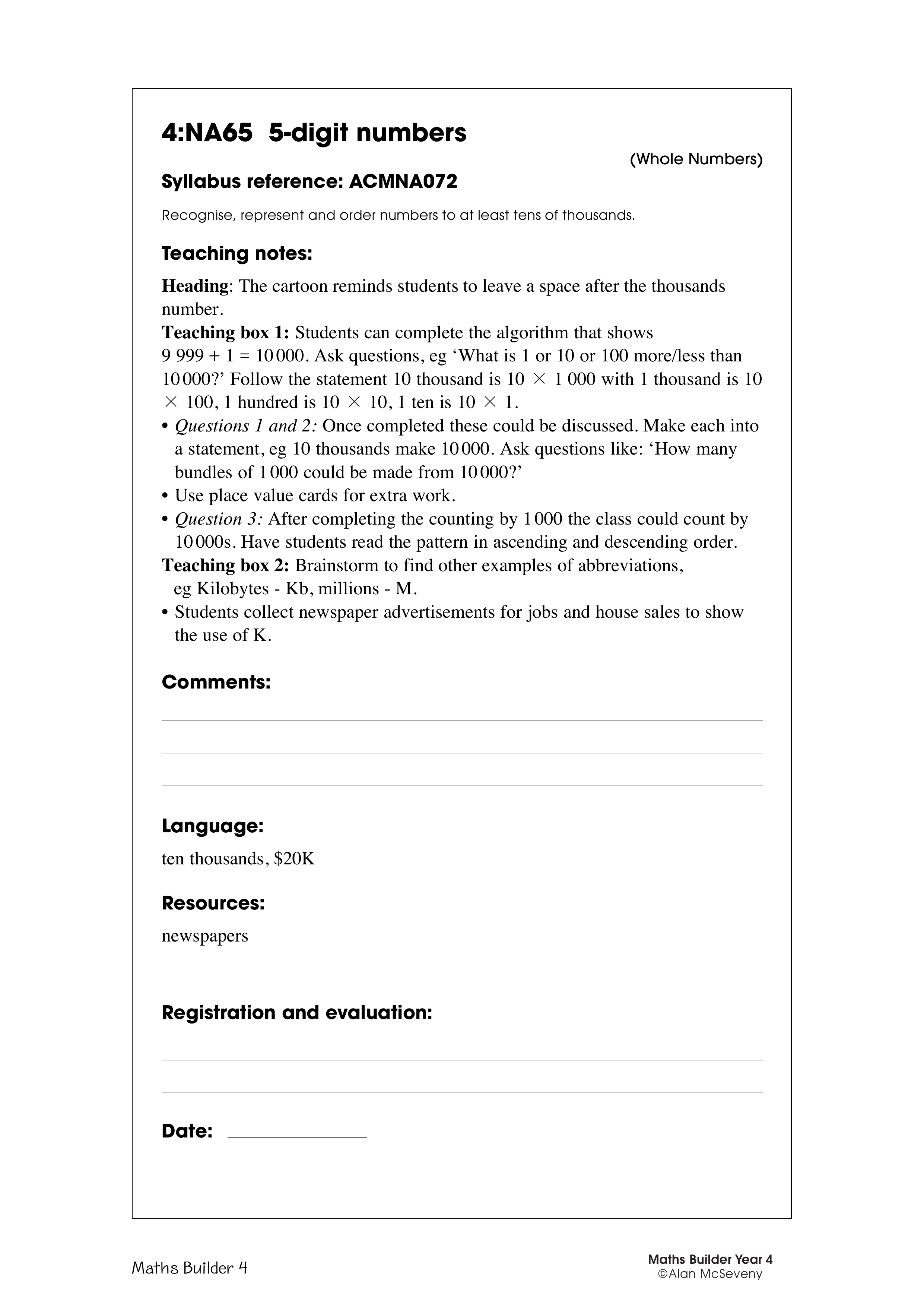 5-digit numbers — worksheet preview