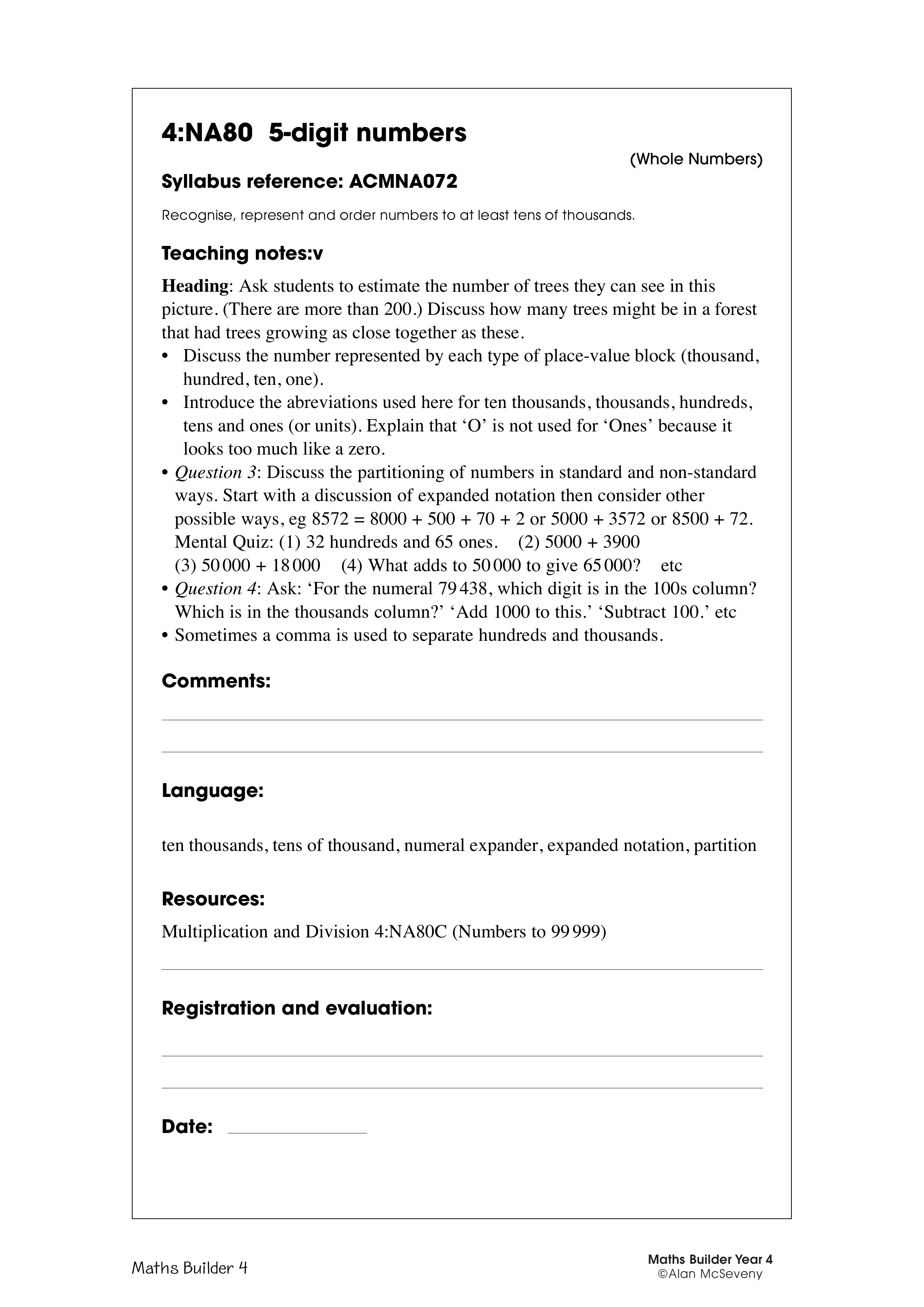 5-digit numbers — worksheet preview