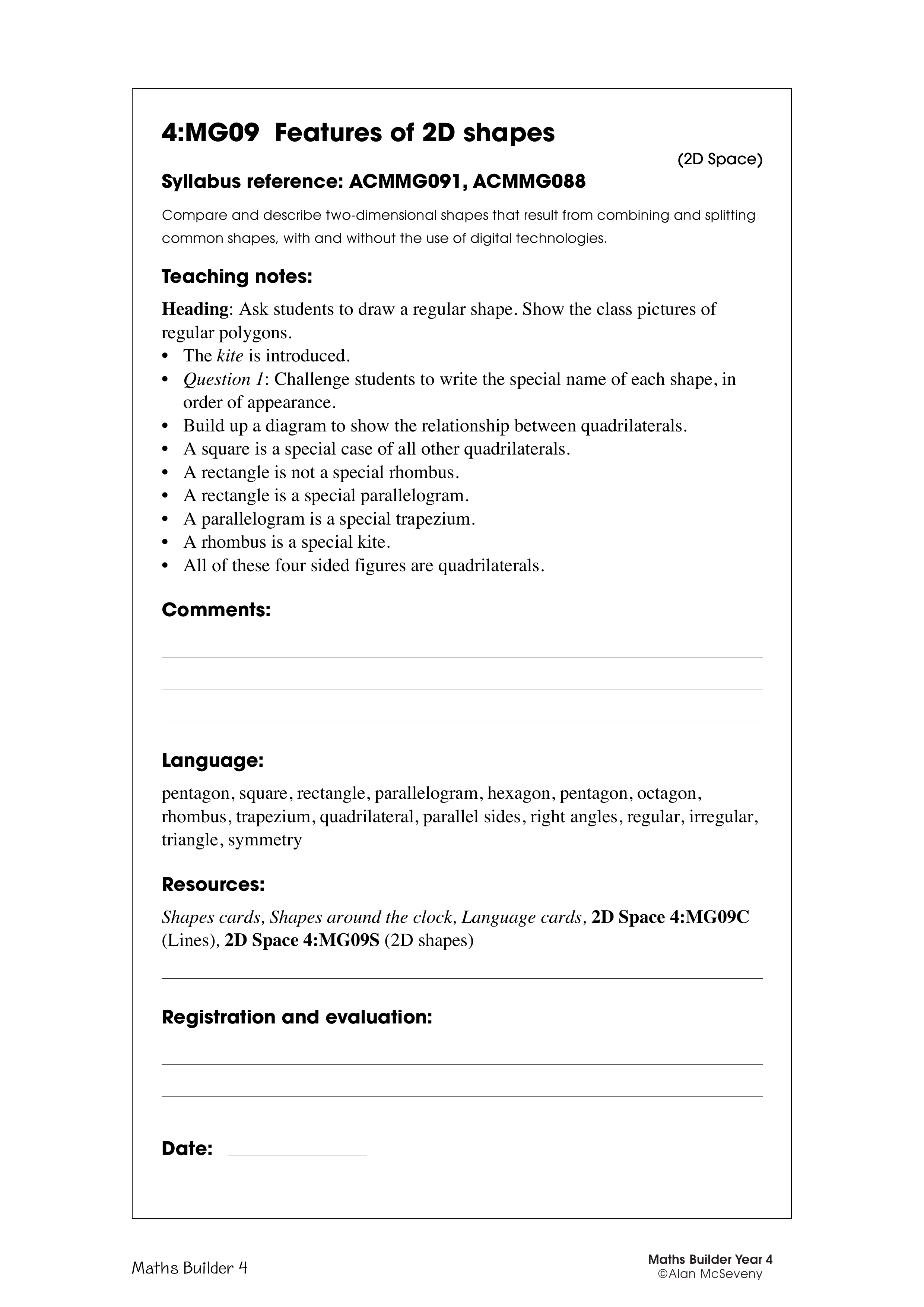 Features of 2D shapes — worksheet preview