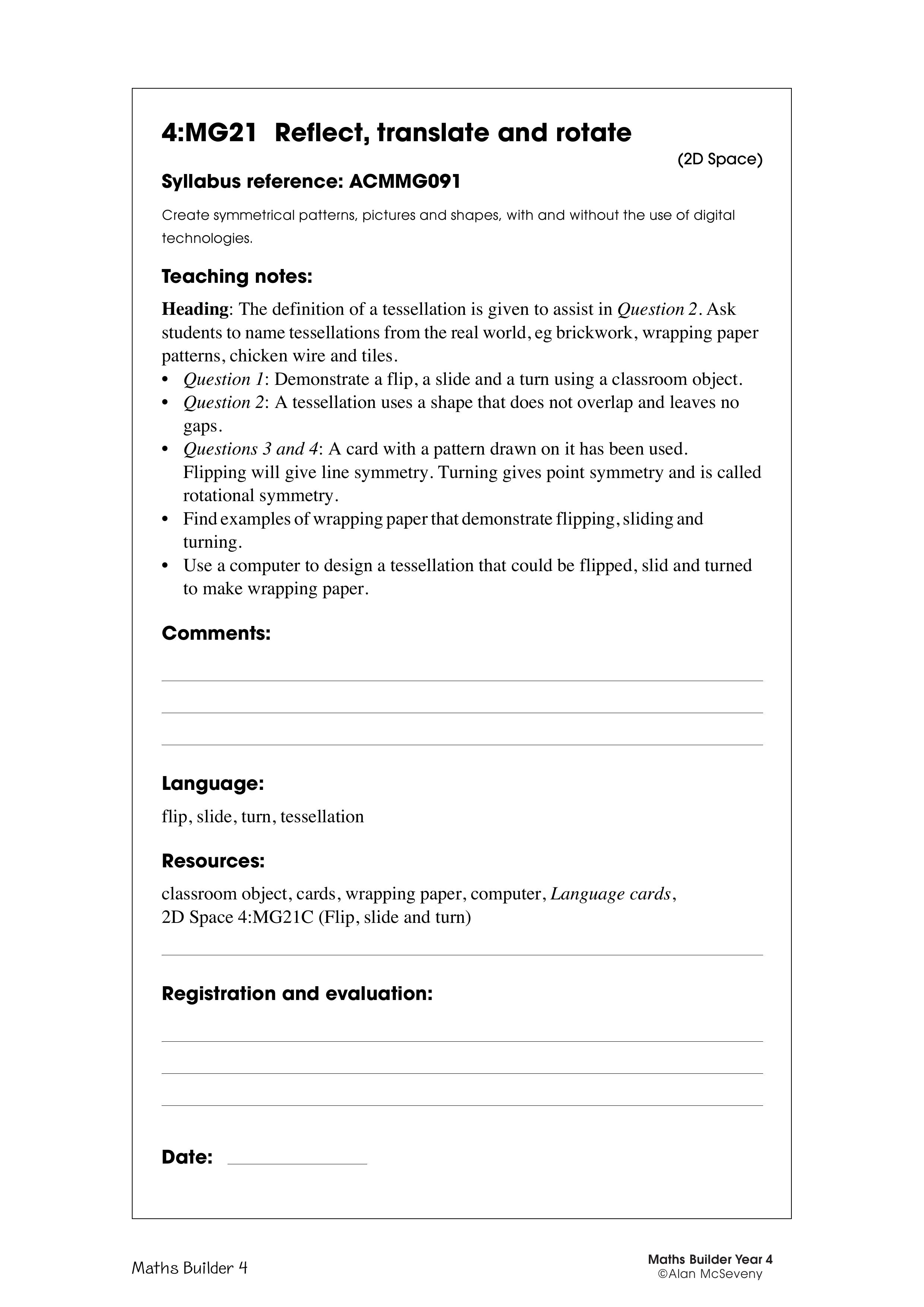 Reflect, translate and rotate — worksheet preview