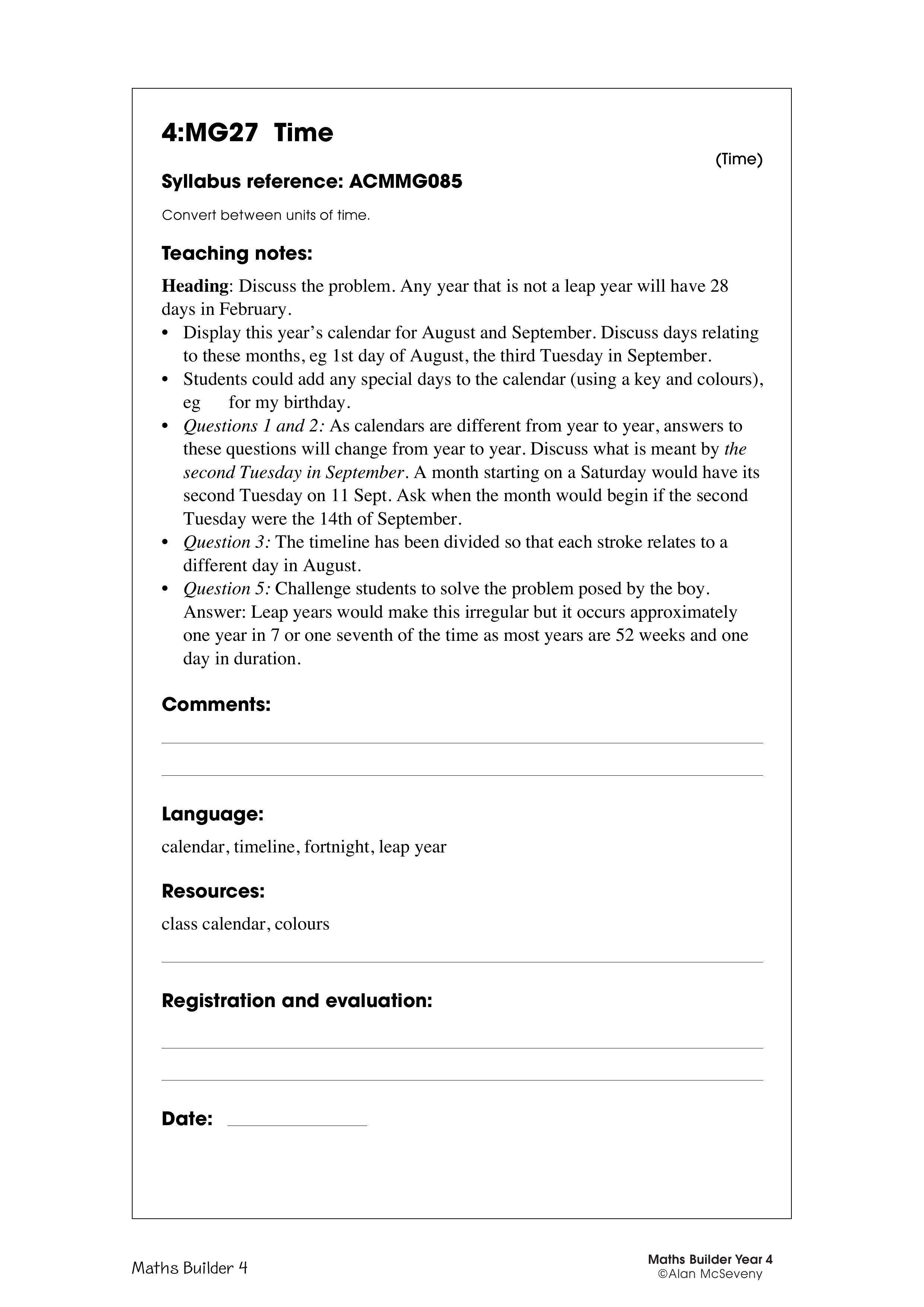 Time — worksheet preview