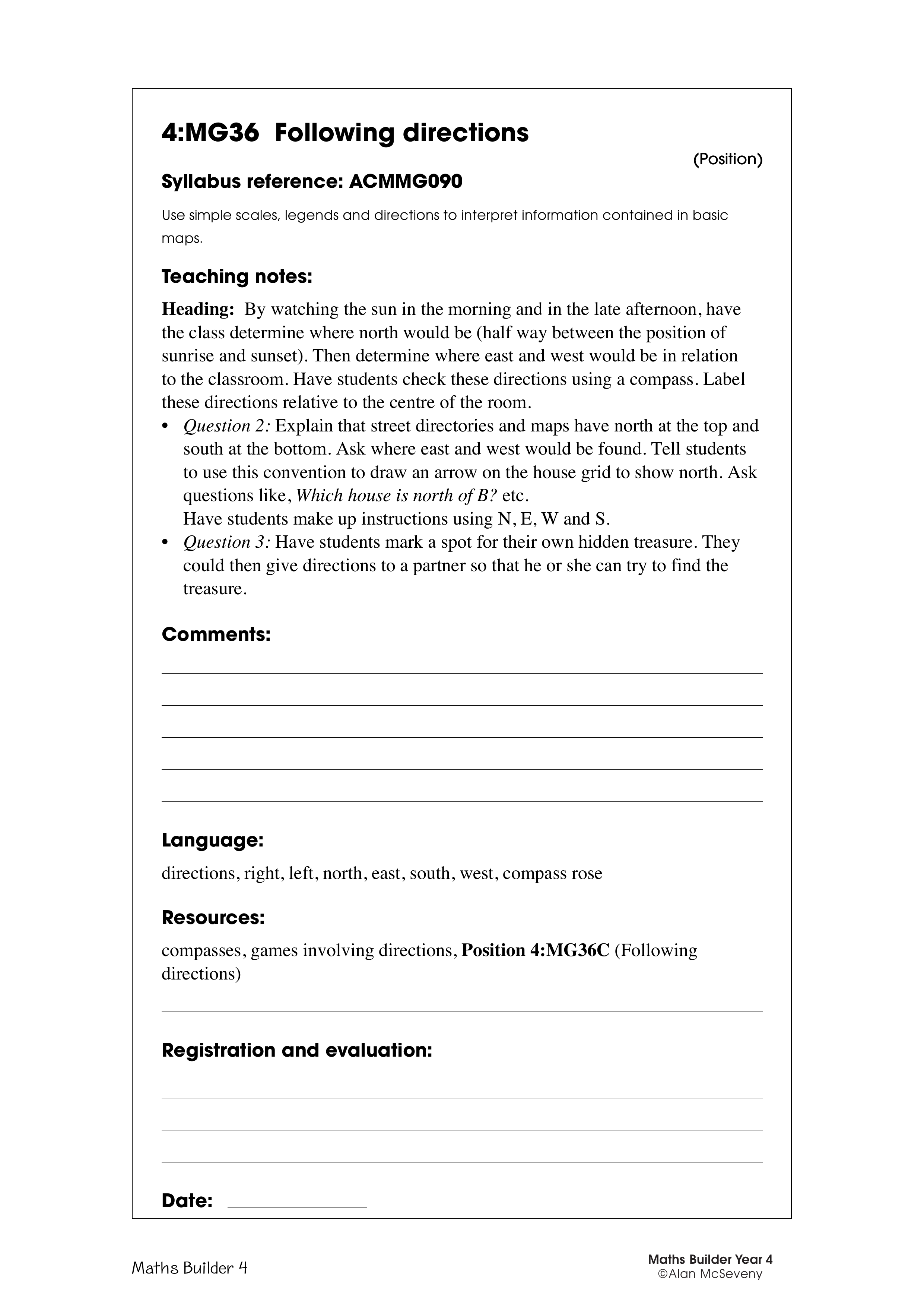 Following directions — worksheet preview