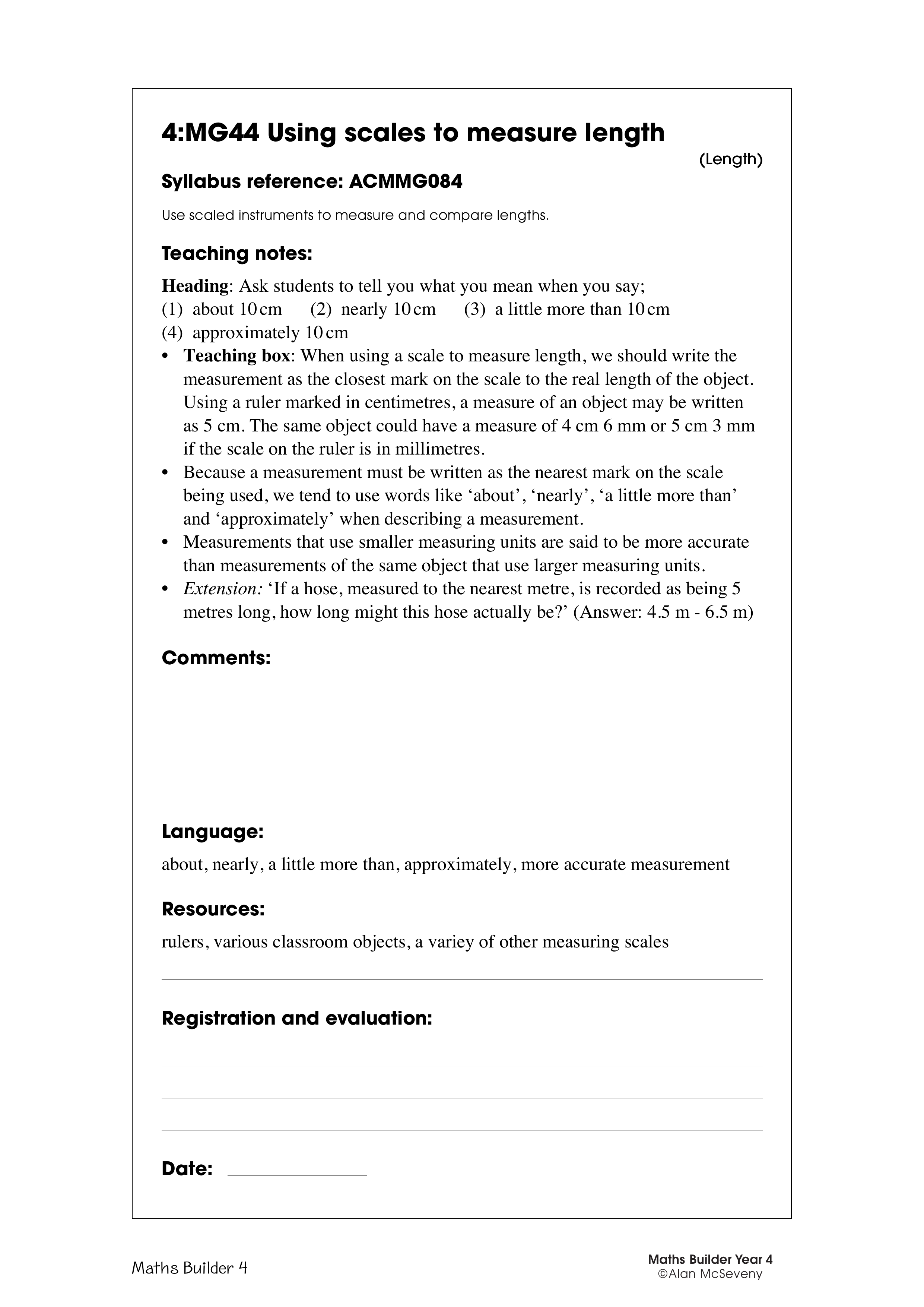 Using scales to measure length — worksheet preview