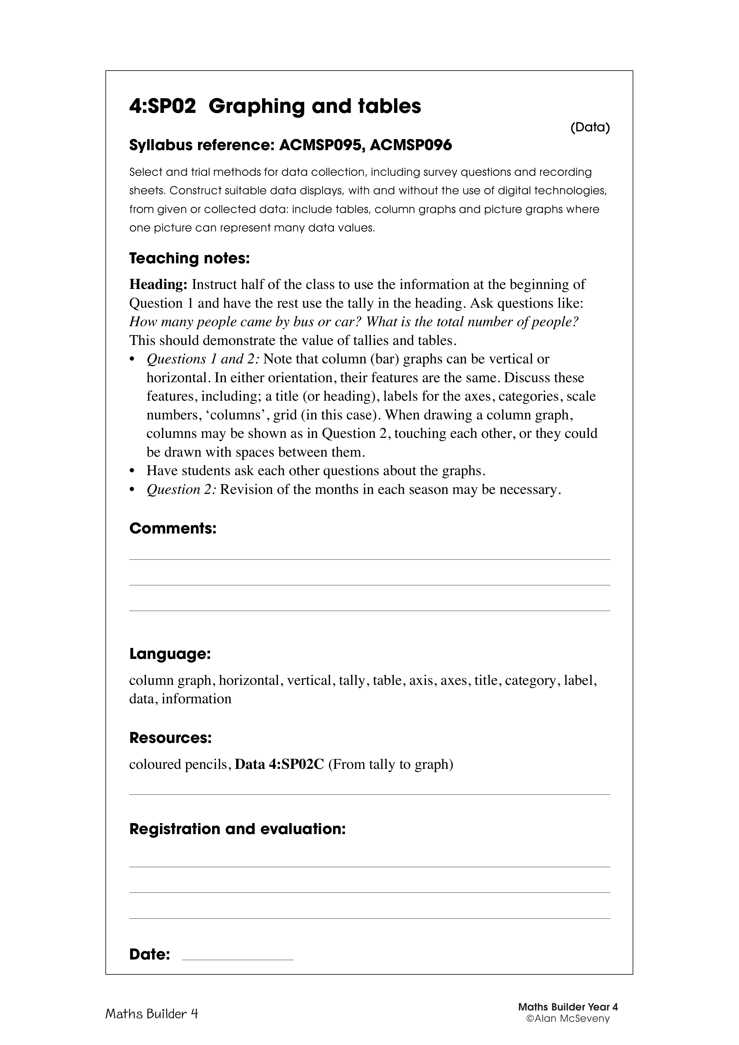 Graphing and tables — worksheet preview