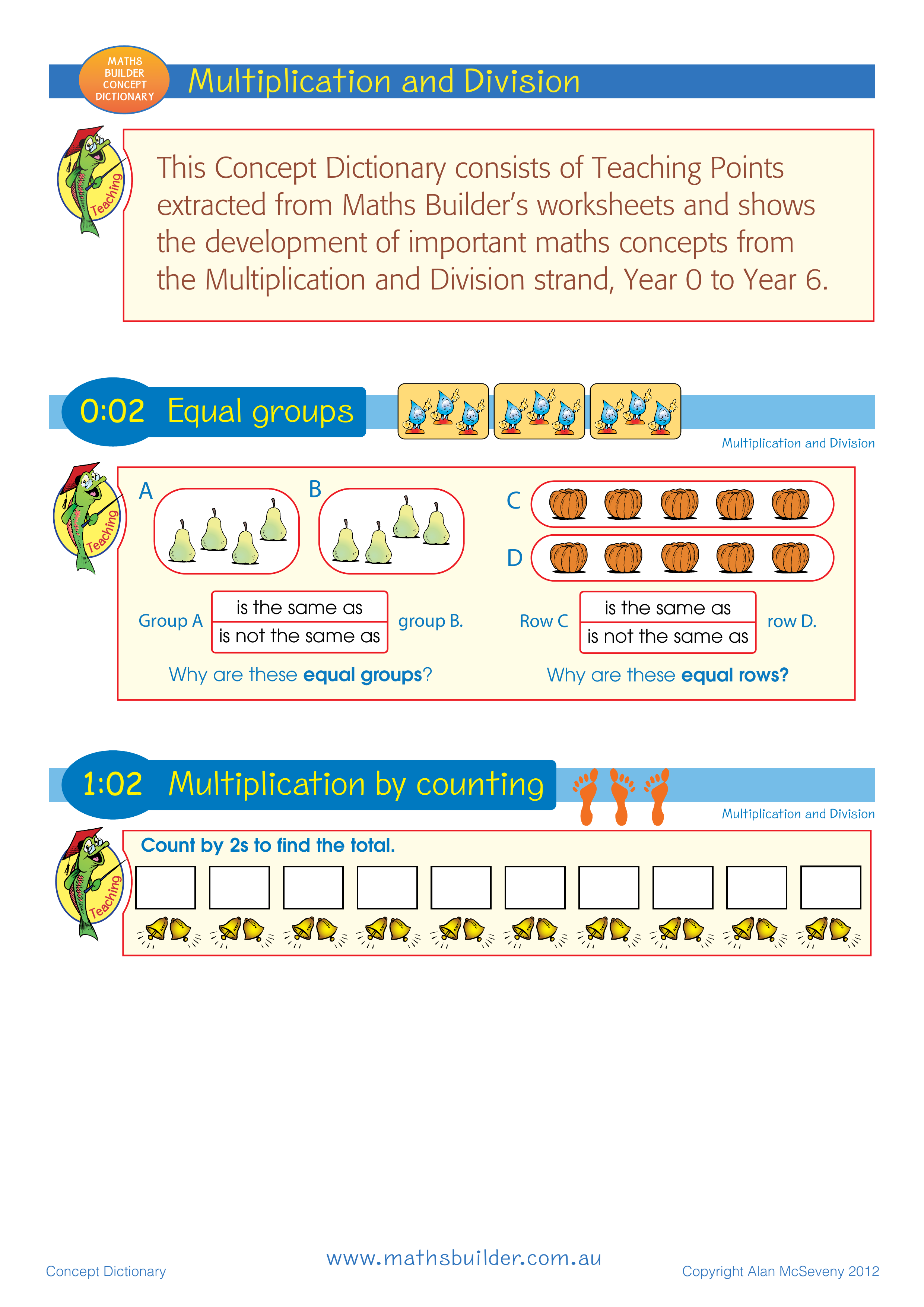 Concept Dictionary - Multiplication and Division — worksheet preview