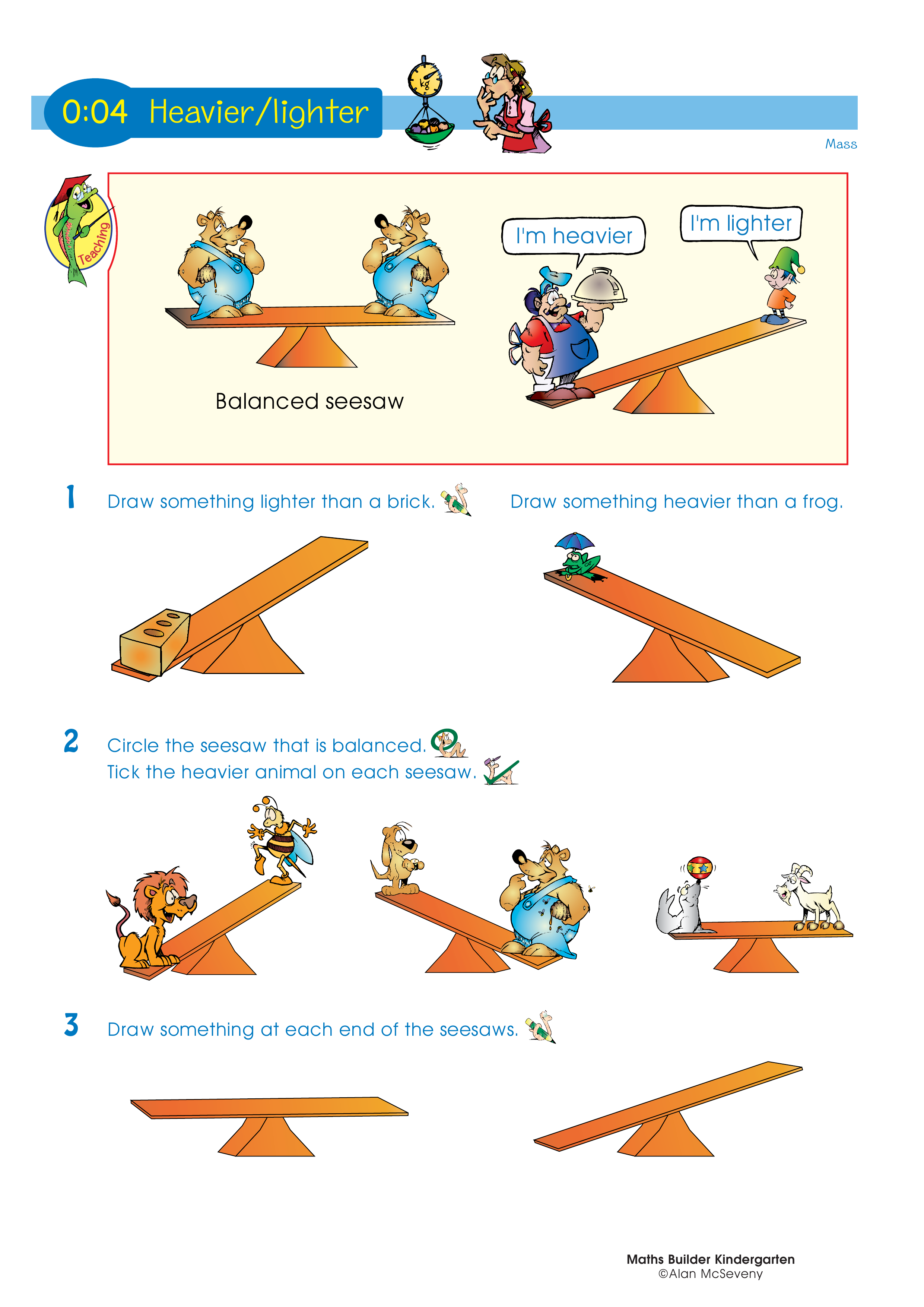Heavier / lighter — worksheet preview