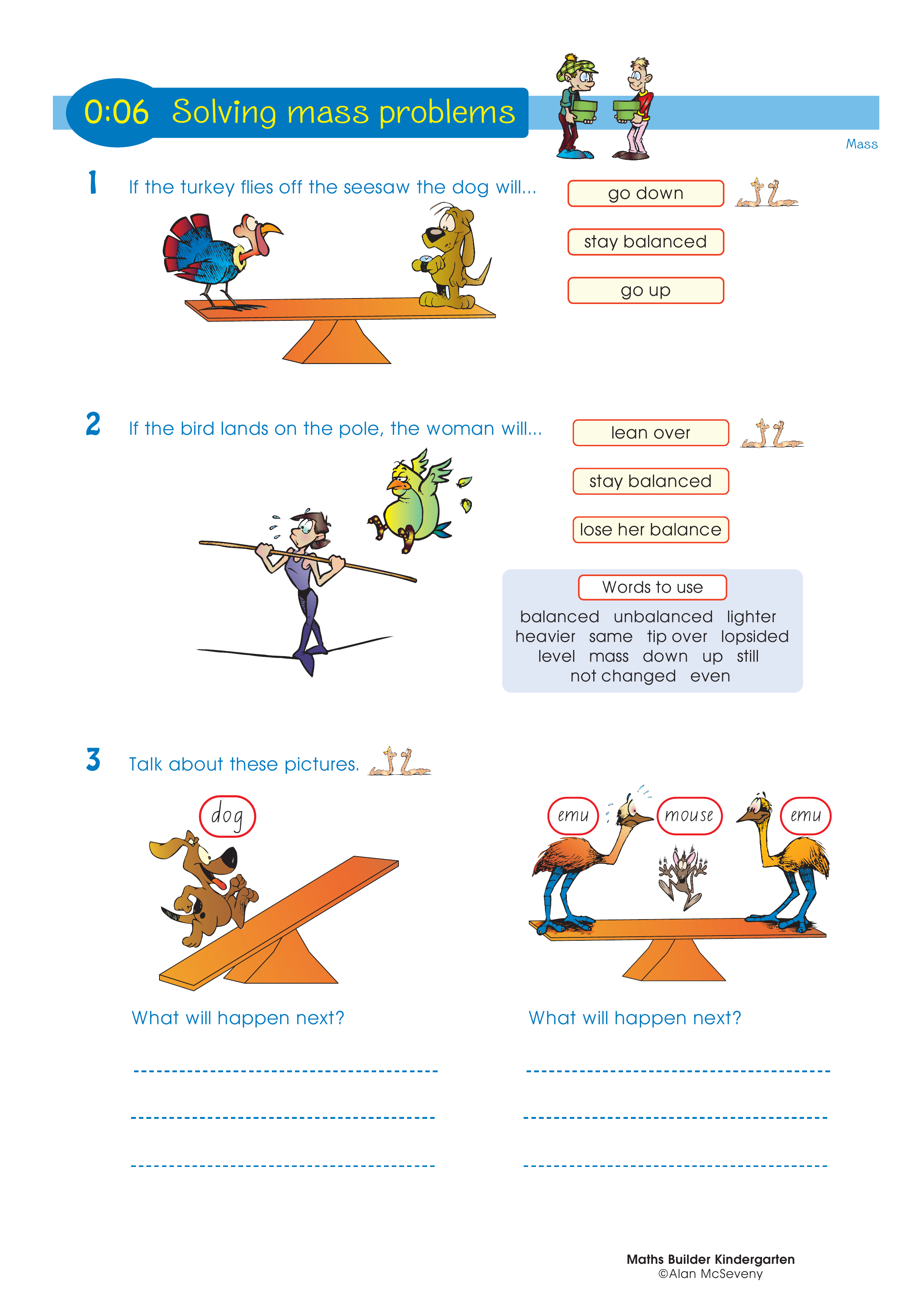 Solving mass problems — worksheet preview