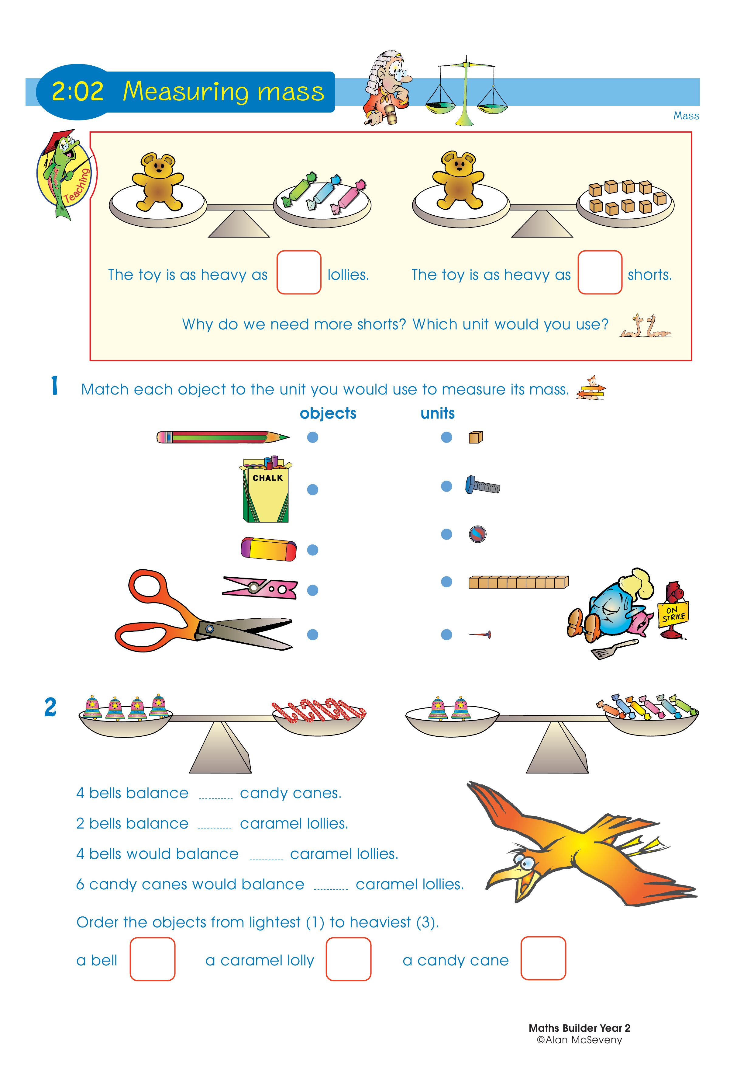 Measuring mass — worksheet preview