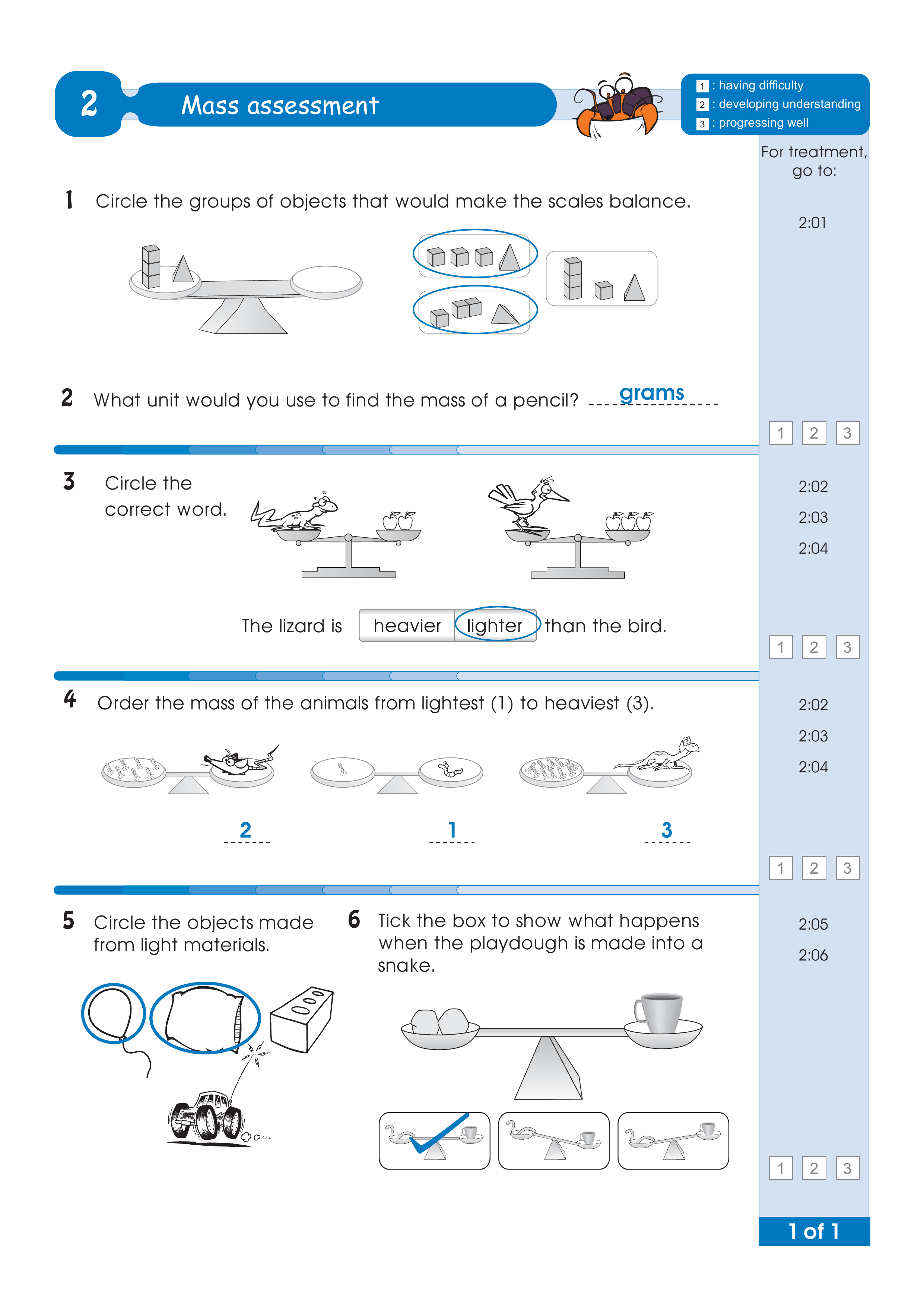 Assessment test answers — worksheet preview