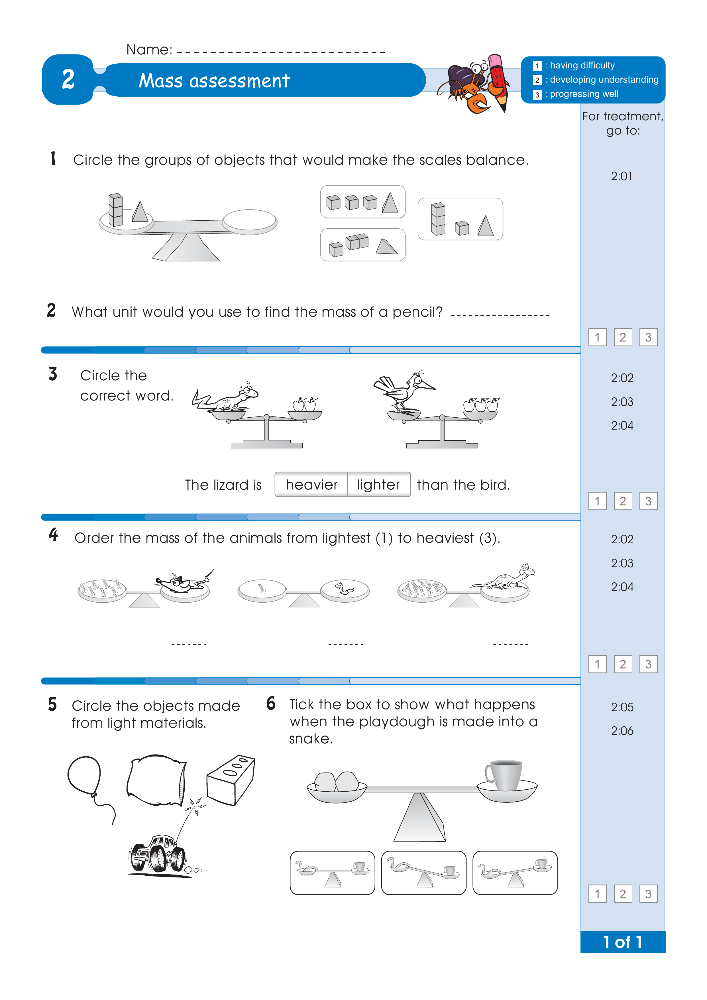 Assessment for the whole of Level 2 — worksheet preview