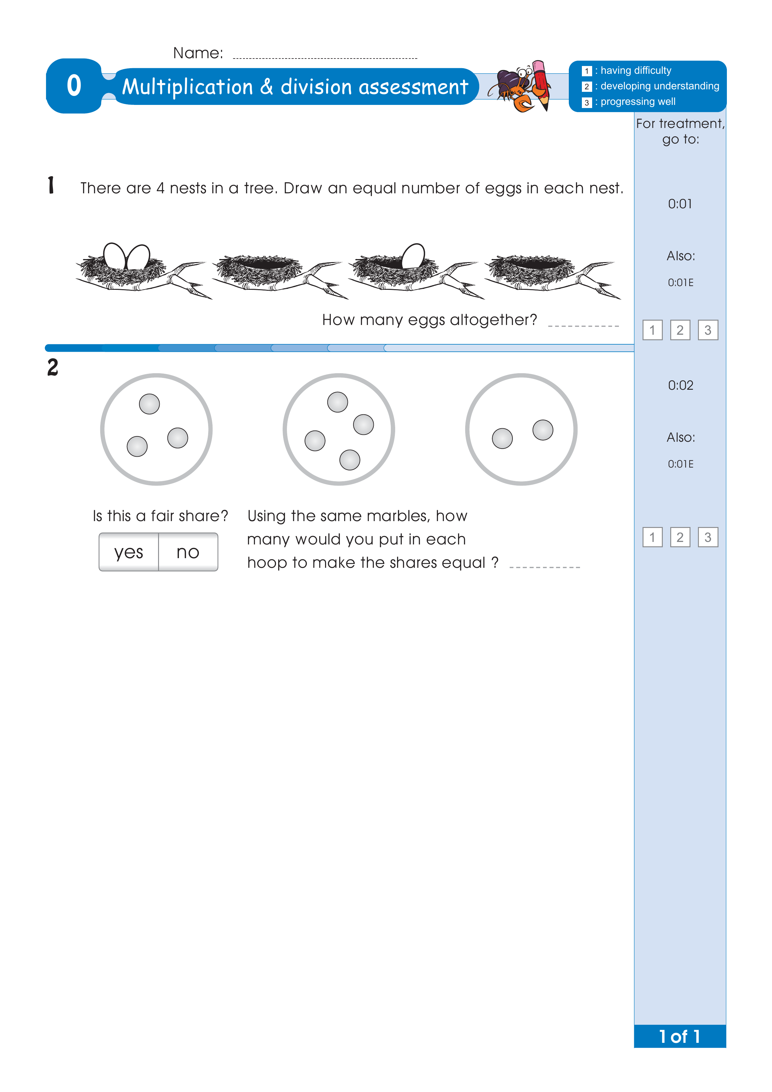Assessment for the whole of Level 0 — worksheet preview