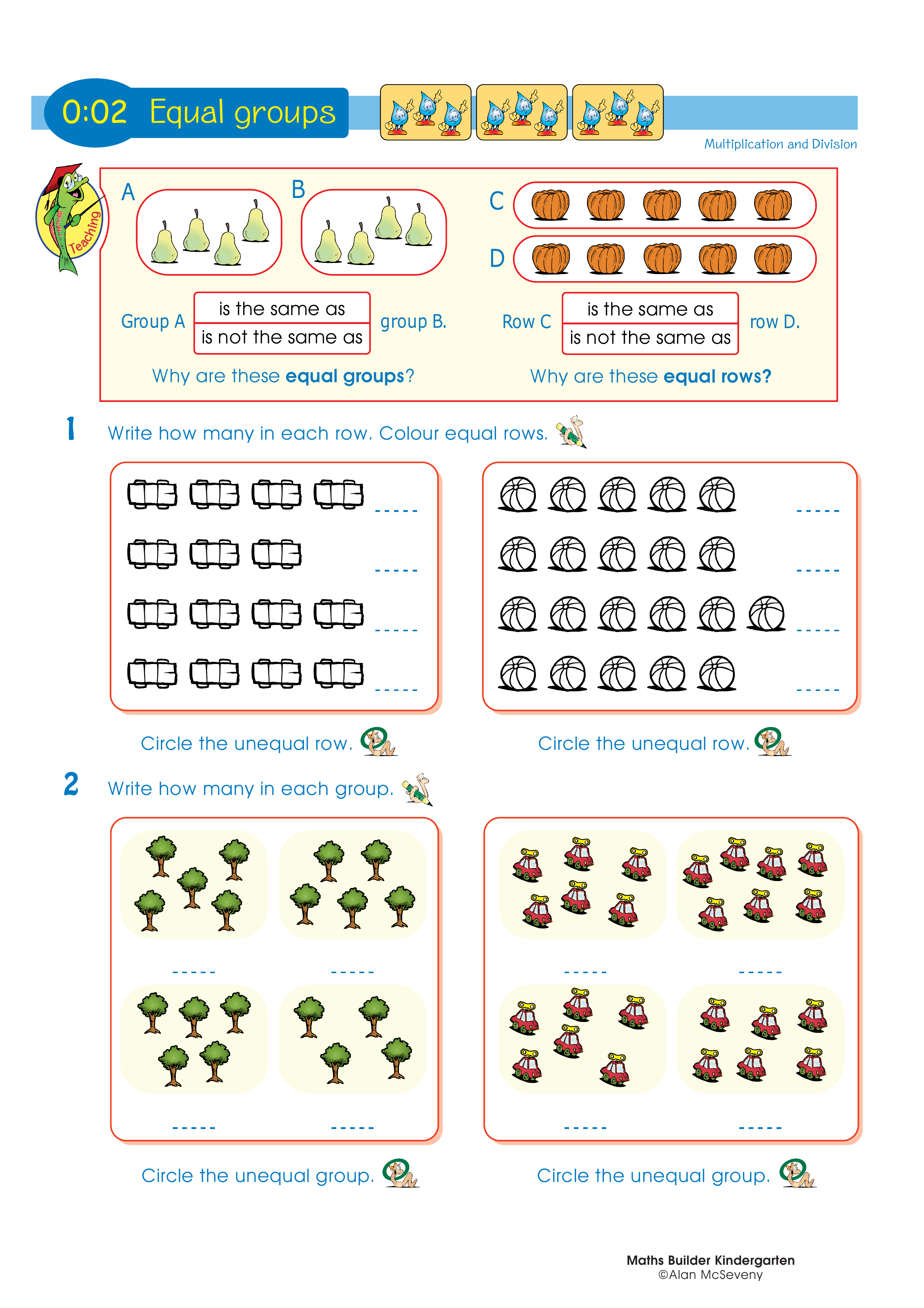 Equal groups — worksheet preview