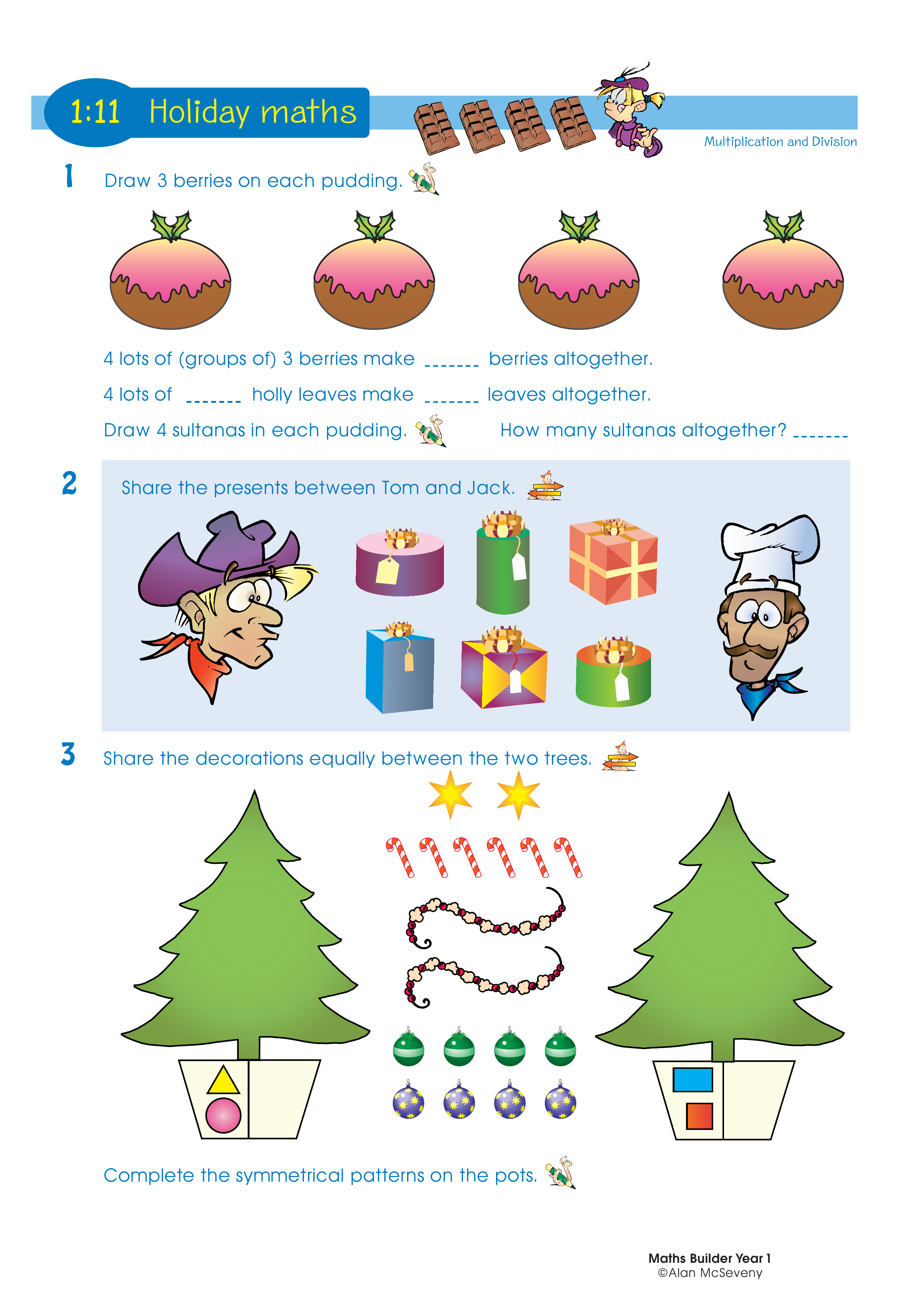 Holiday maths — worksheet preview