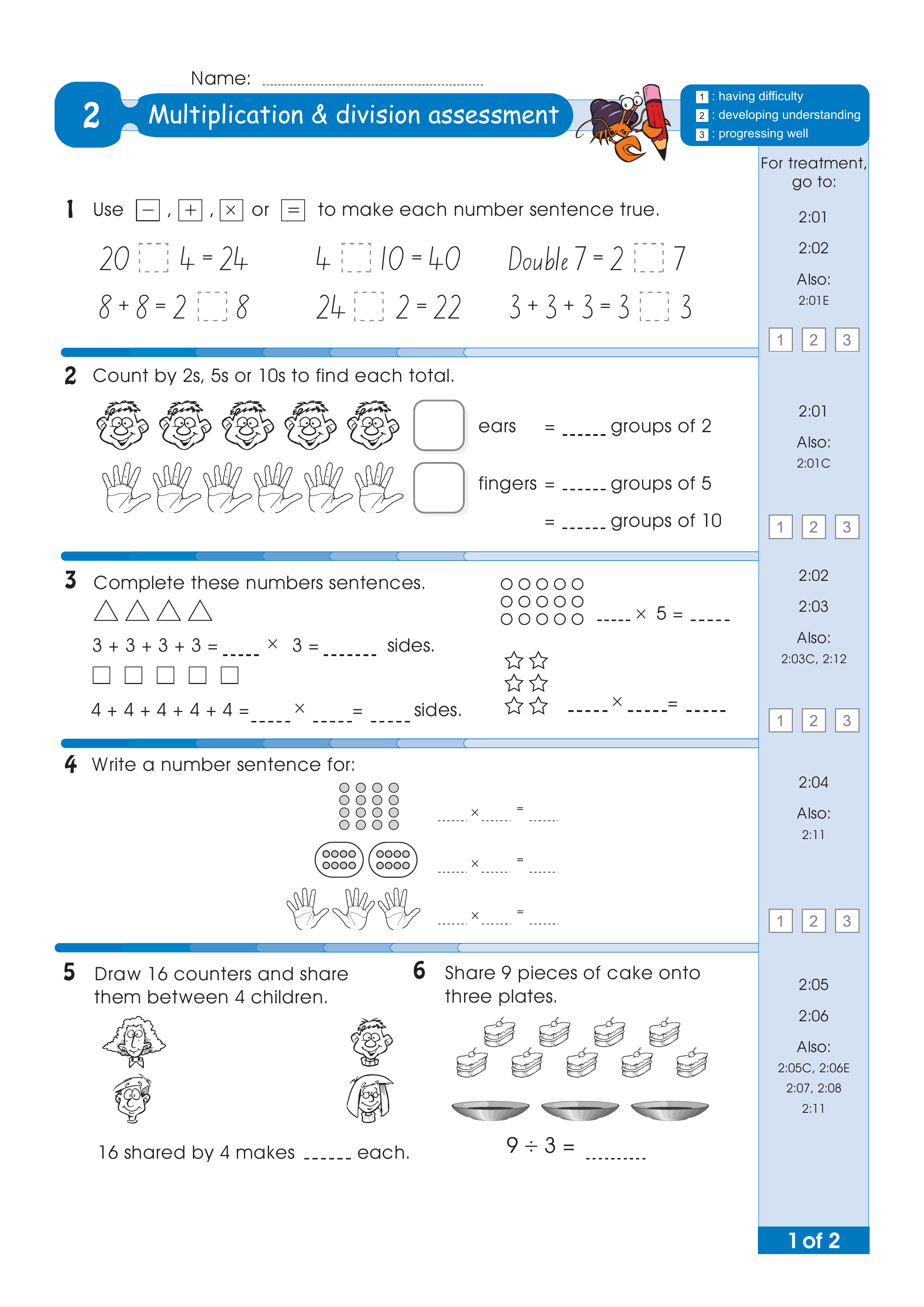Assessment for the whole of Level 2 — worksheet preview