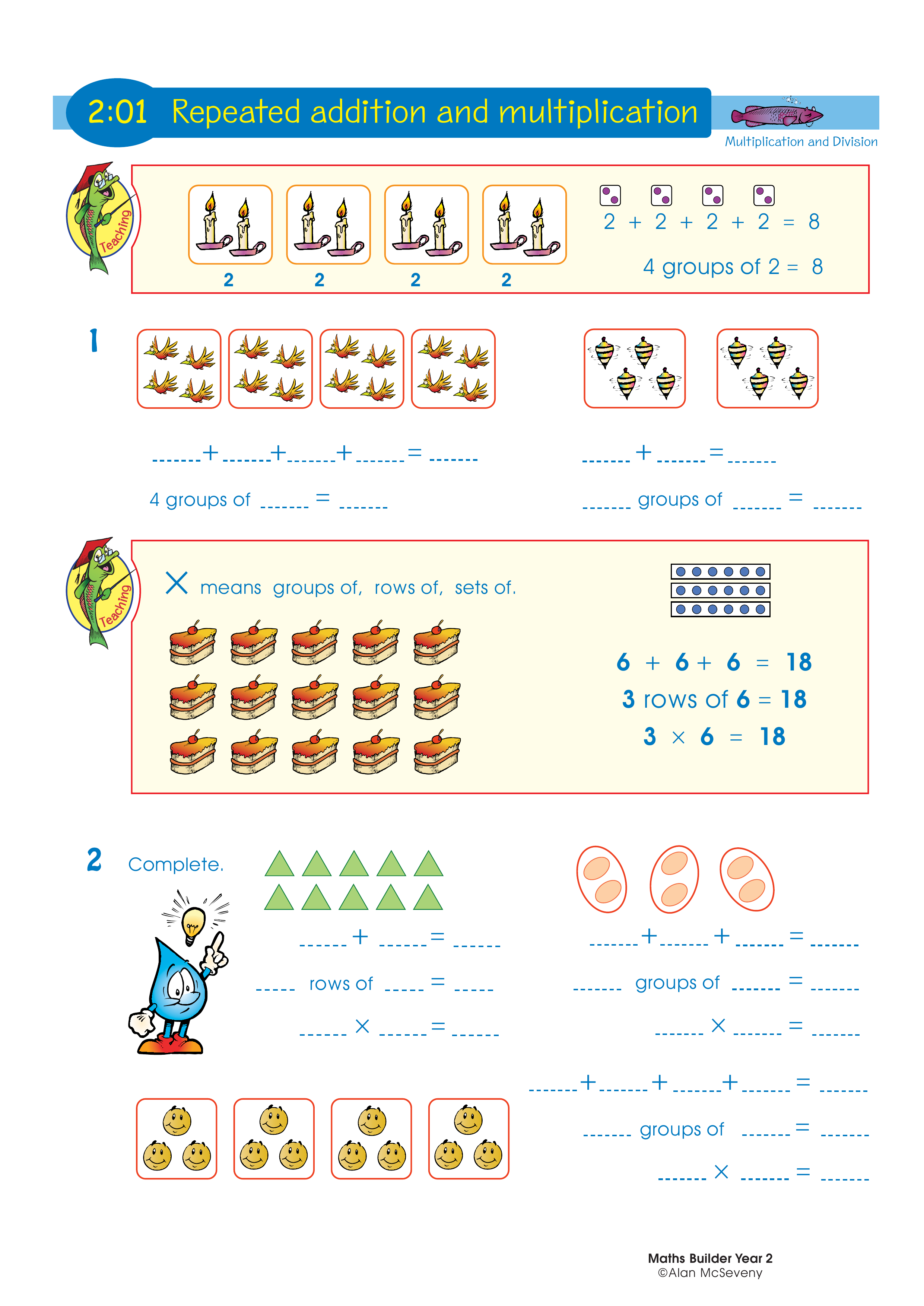 Repeated addition and multiplication — worksheet preview