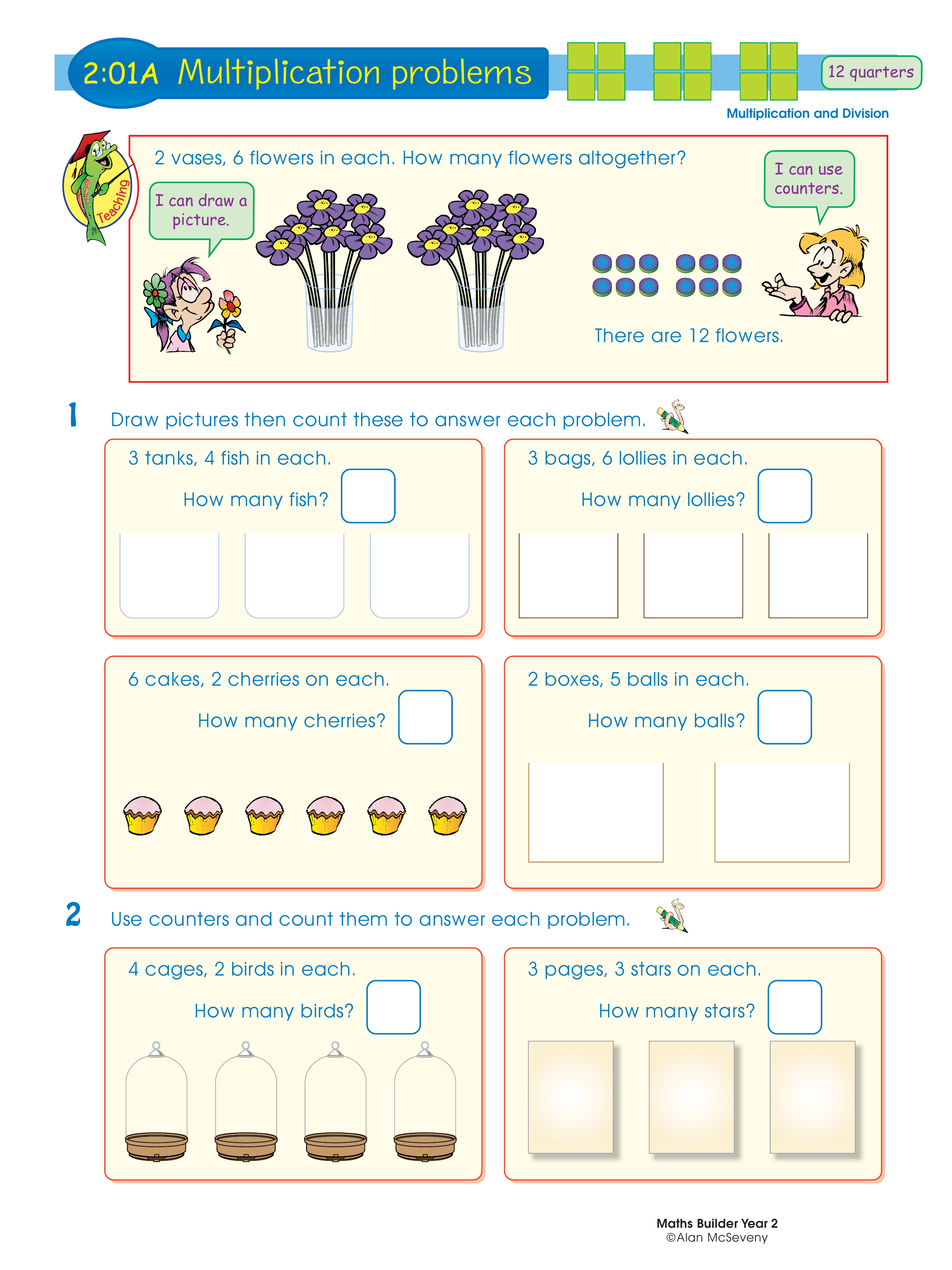 Multiplication problems — worksheet preview