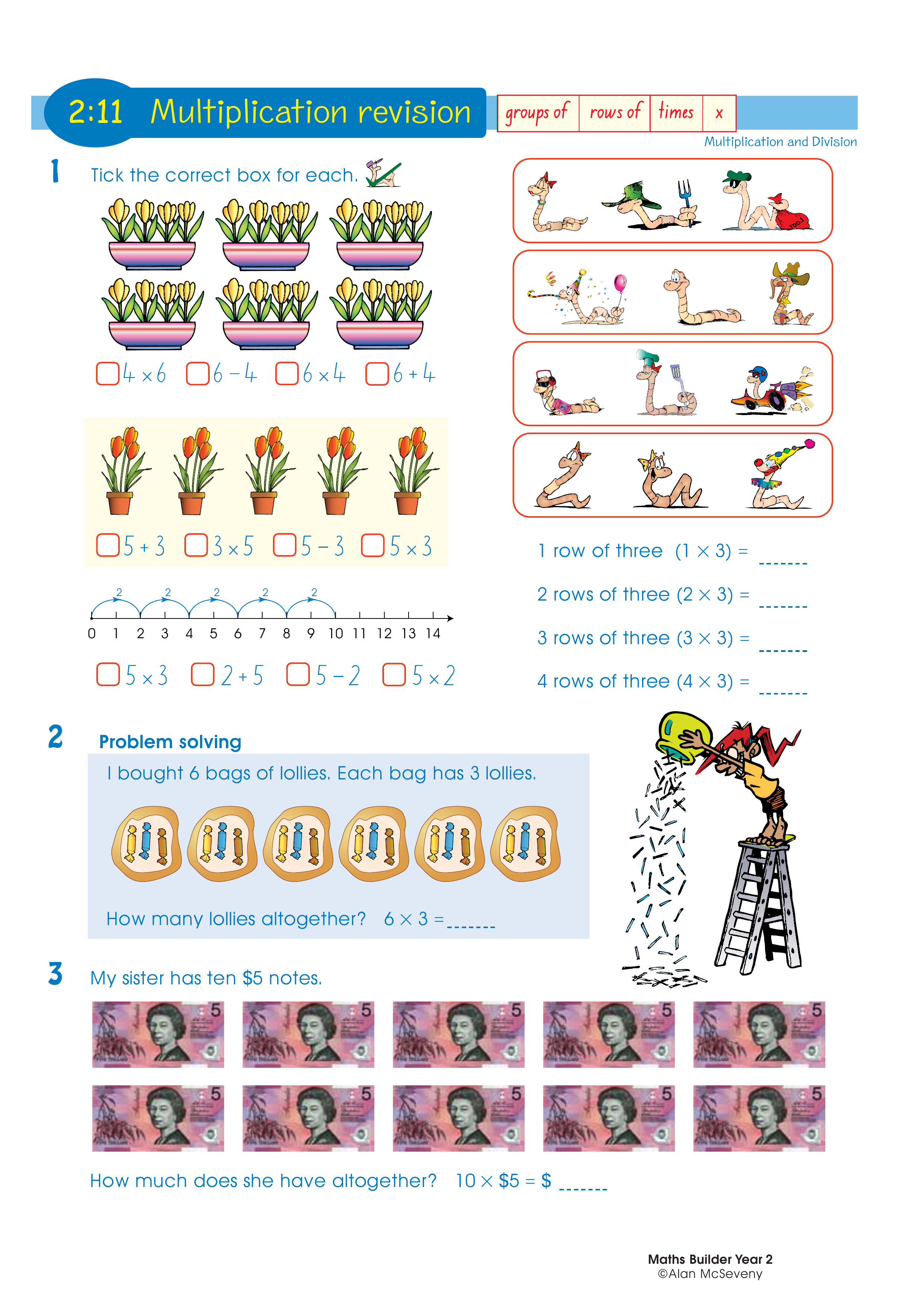 Multiplication revision — worksheet preview