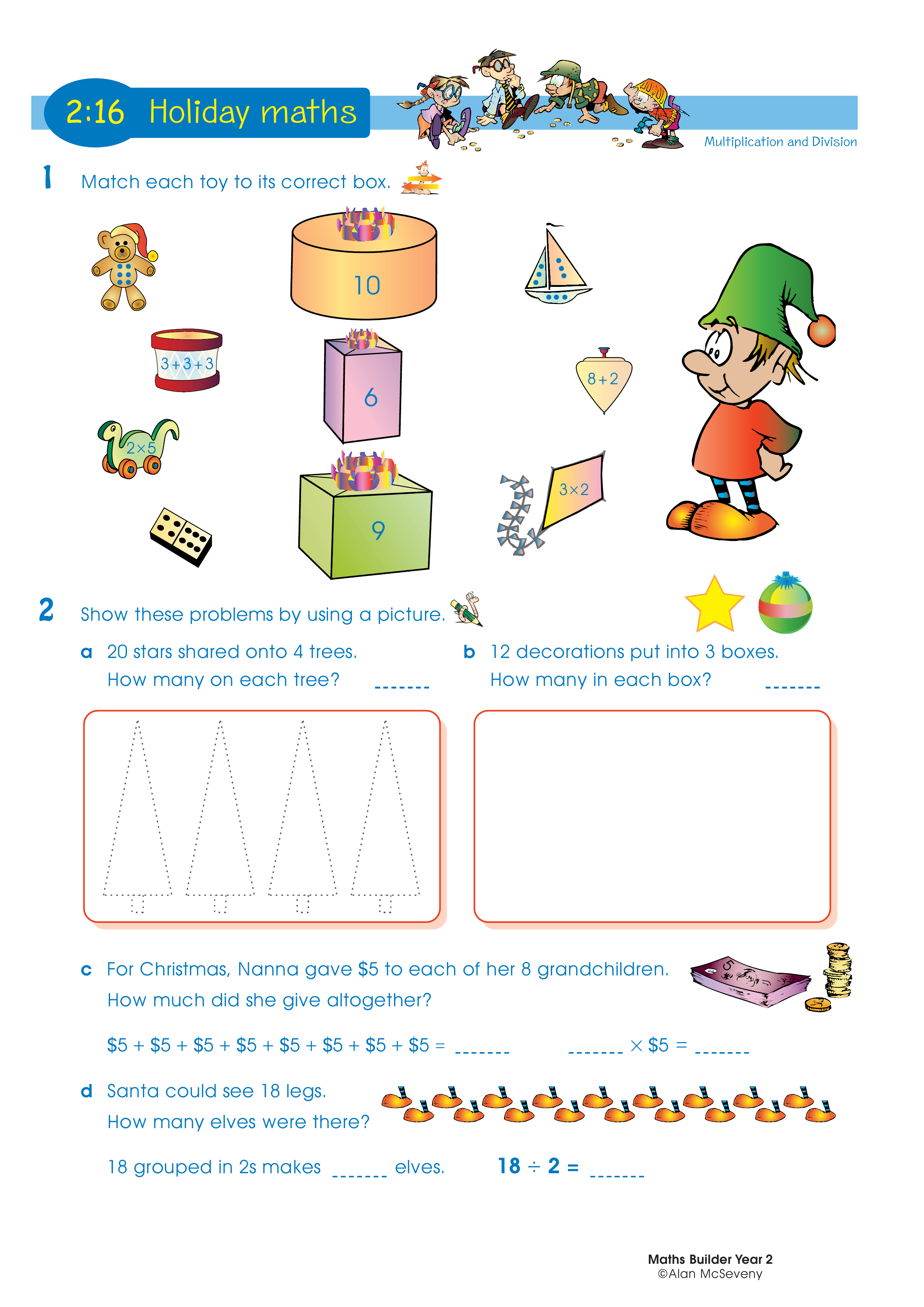 Holiday maths — worksheet preview