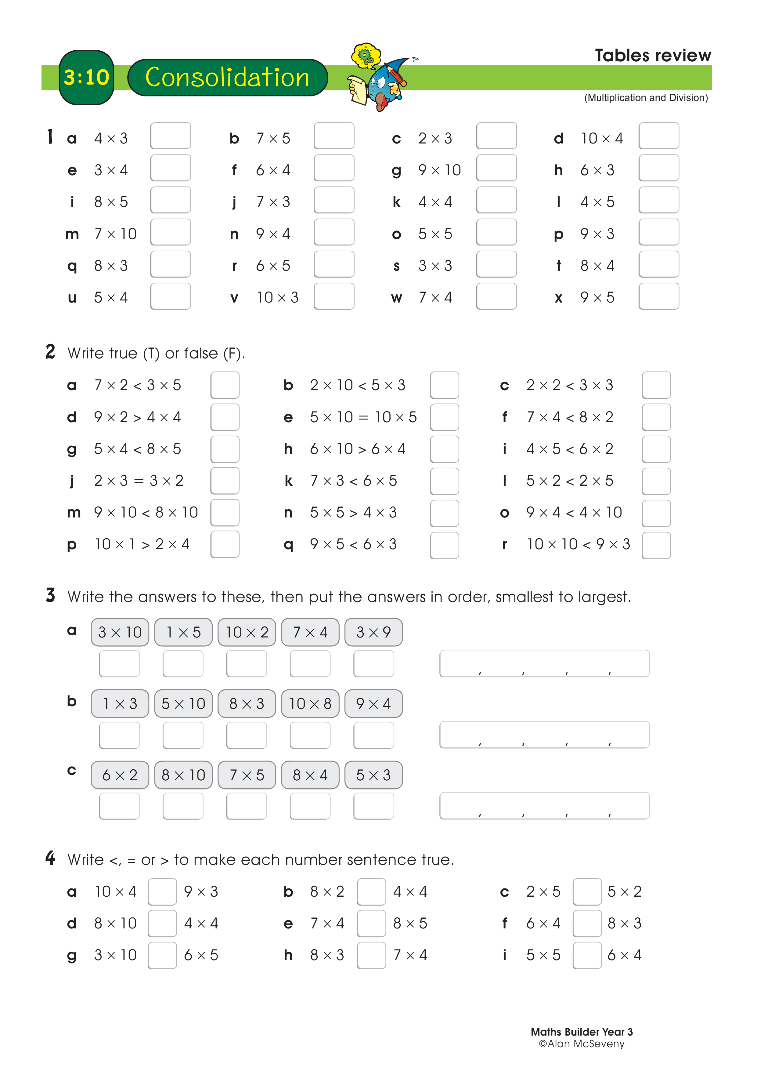 Tables review — worksheet preview