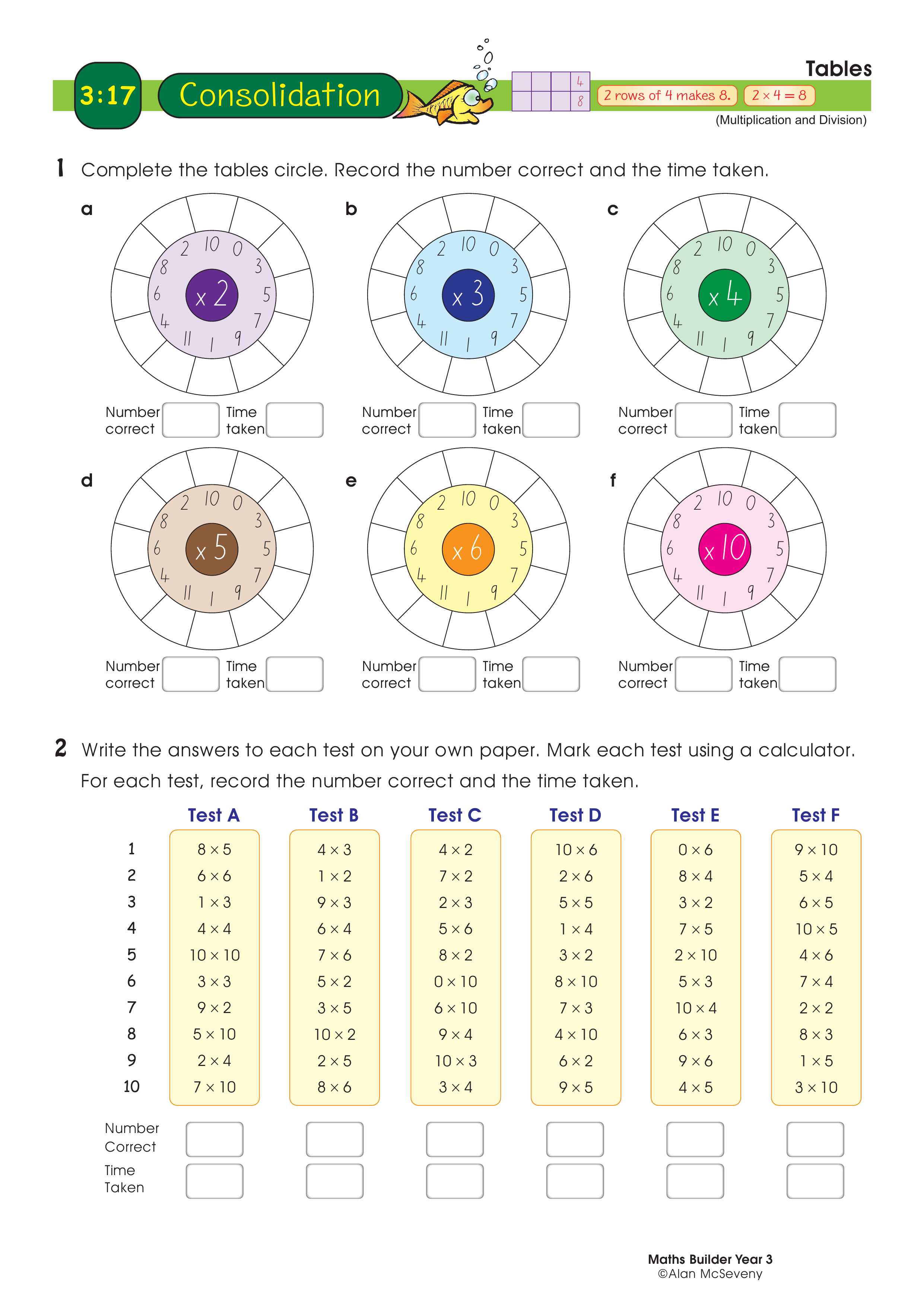 Tables — worksheet preview