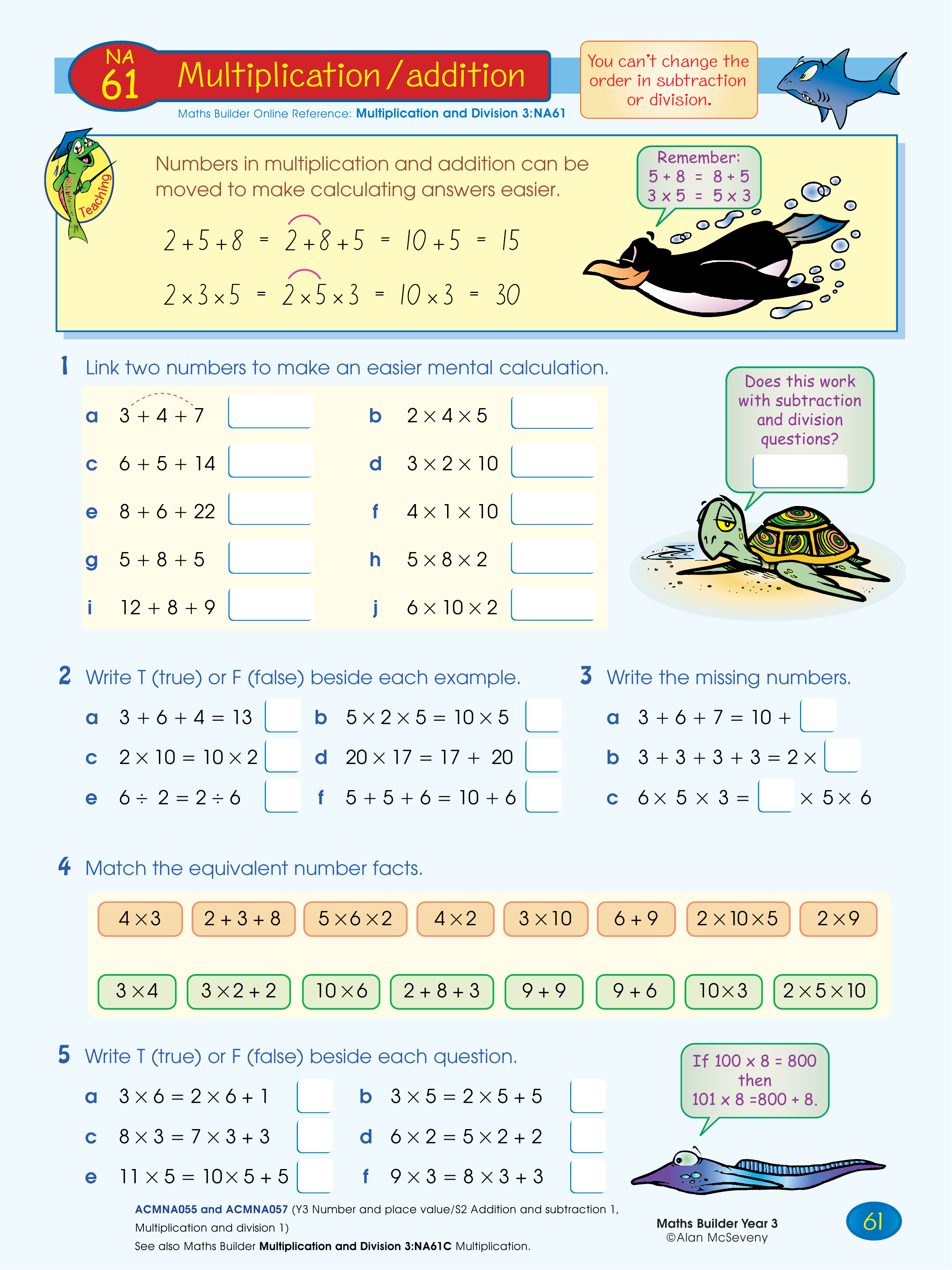 Multiplication/addition — worksheet preview
