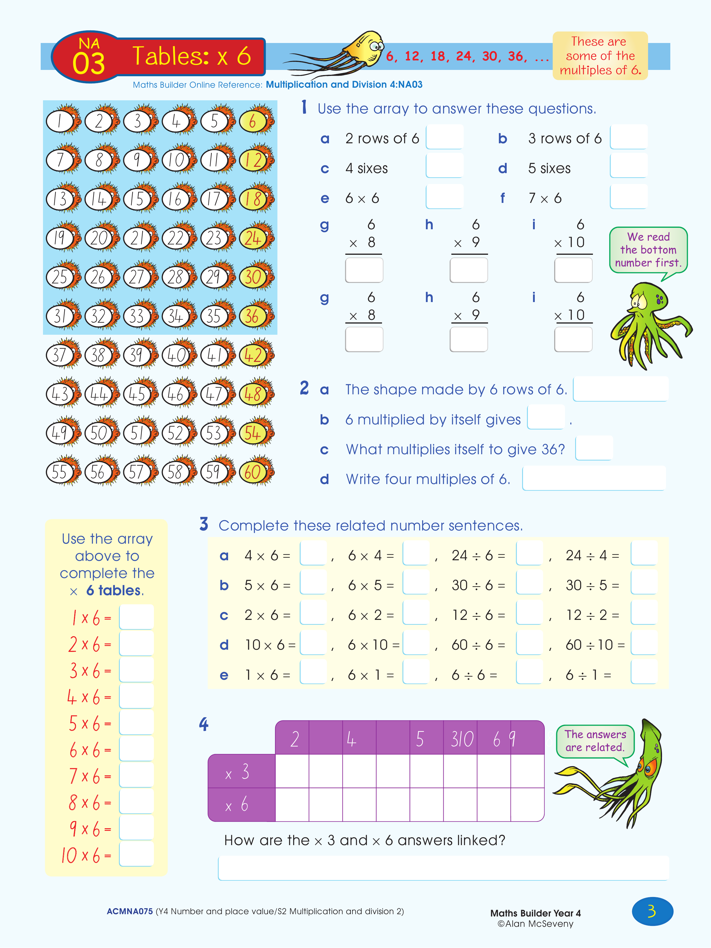 Tables: x 6 — worksheet preview