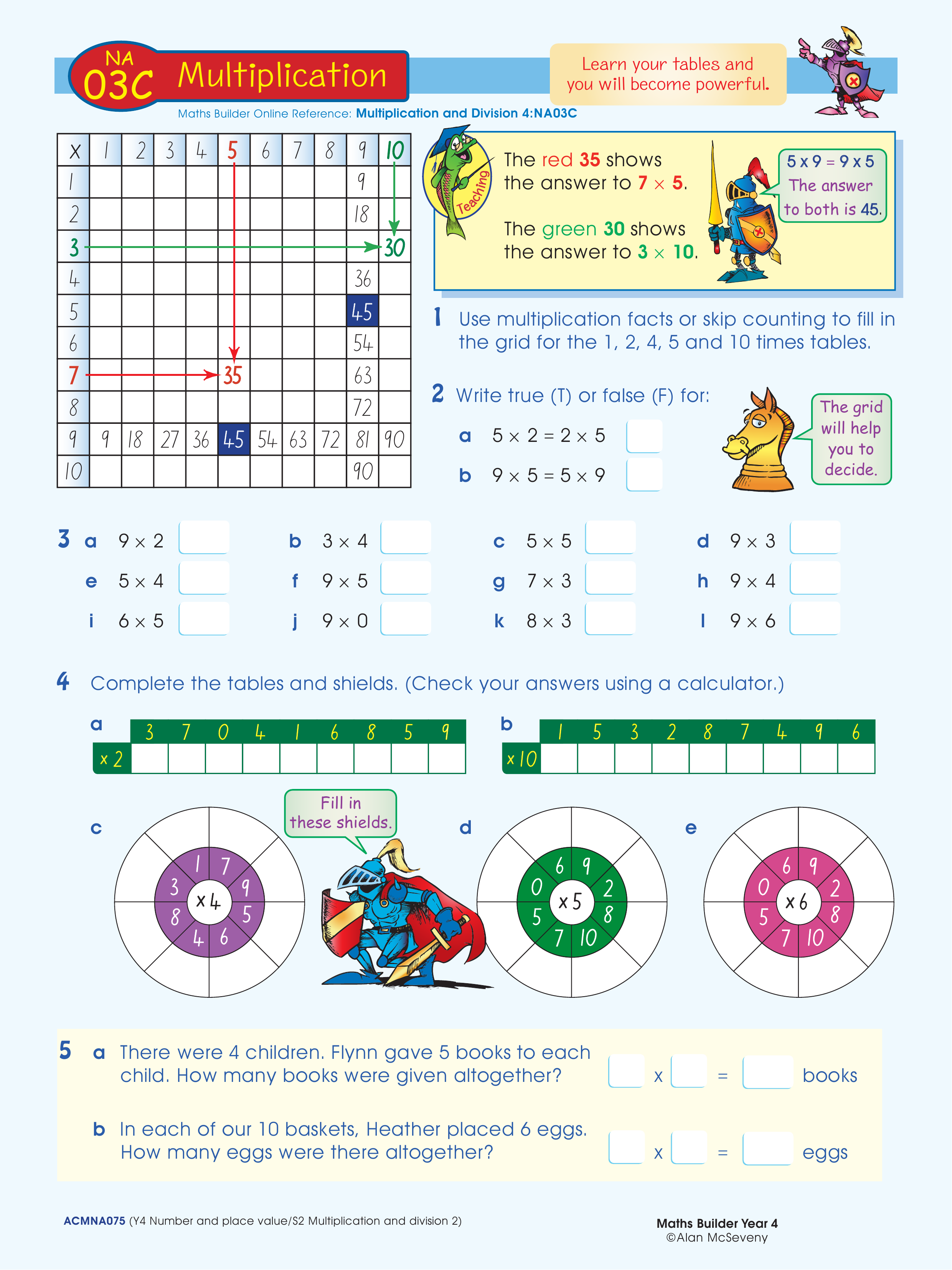 Multiplication — worksheet preview