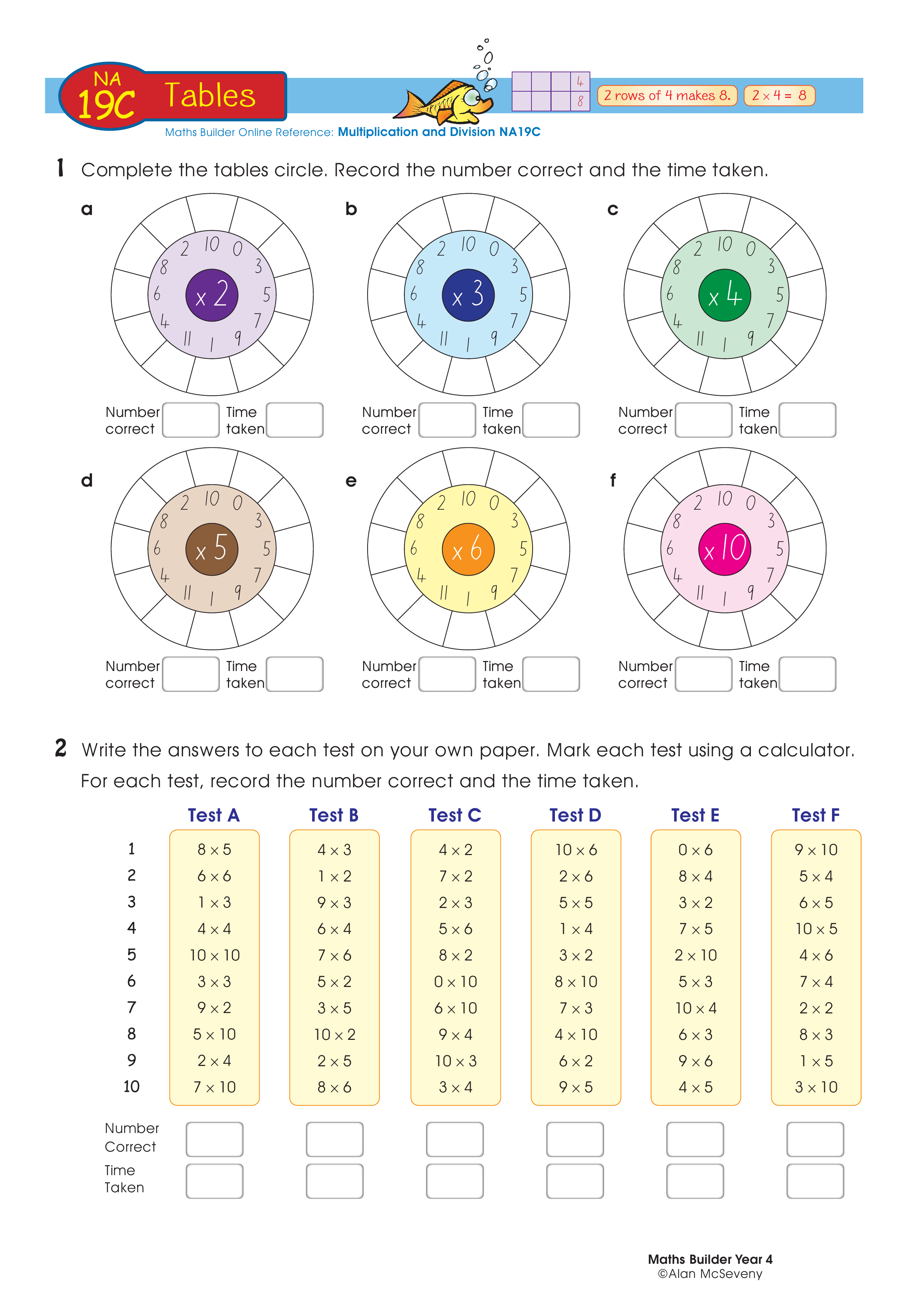 Tables — worksheet preview