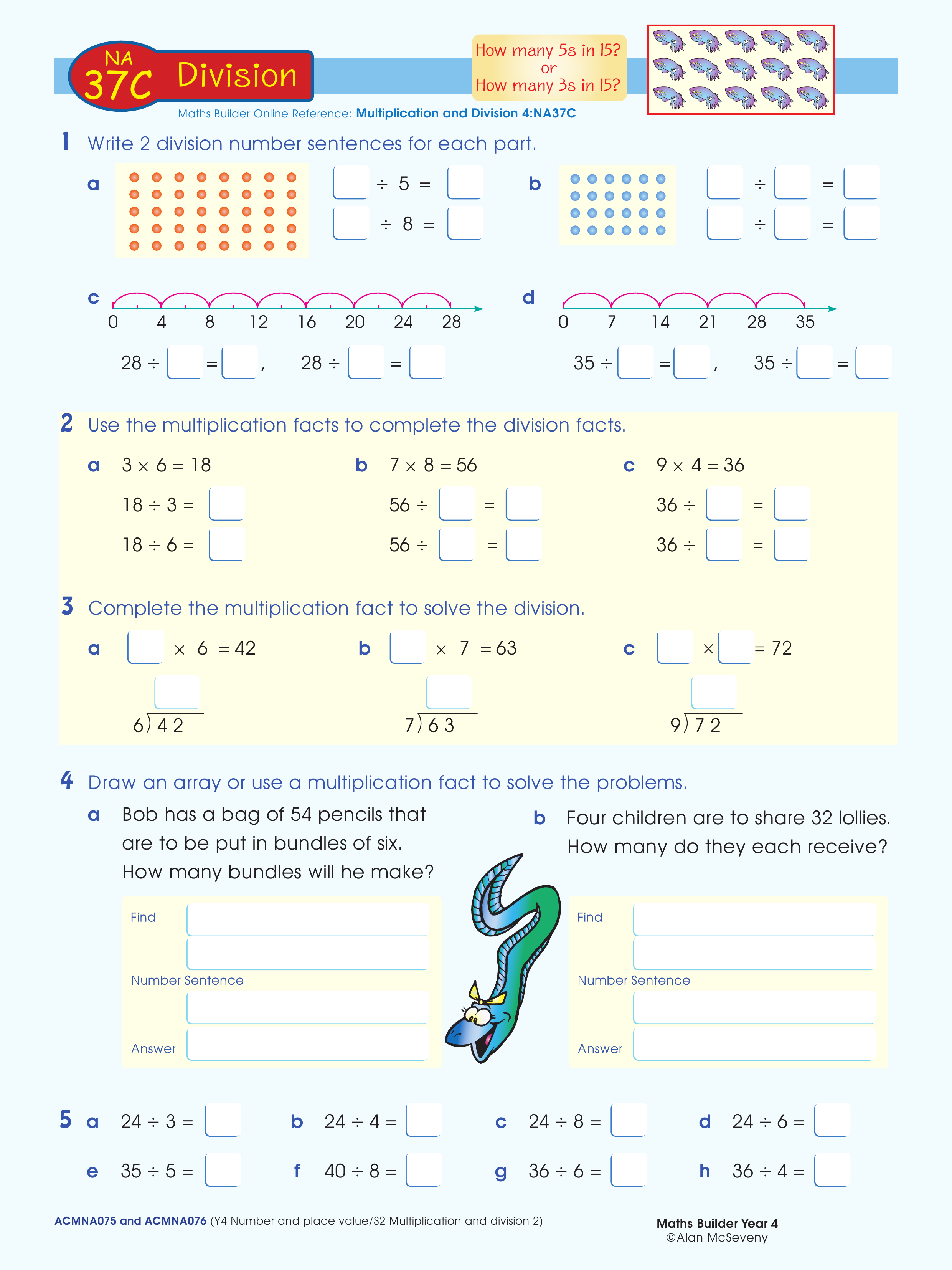 Division — worksheet preview