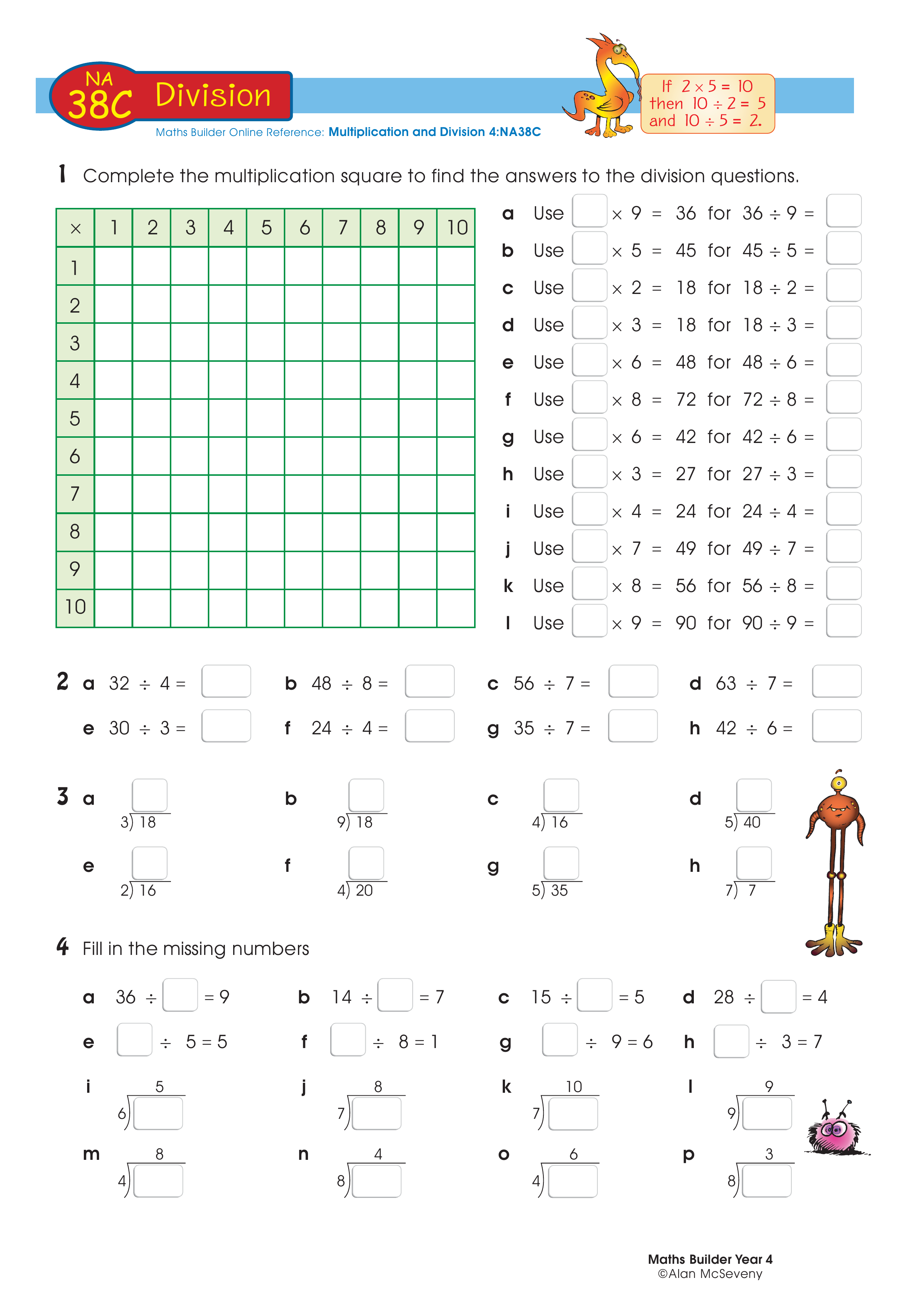 Division — worksheet preview