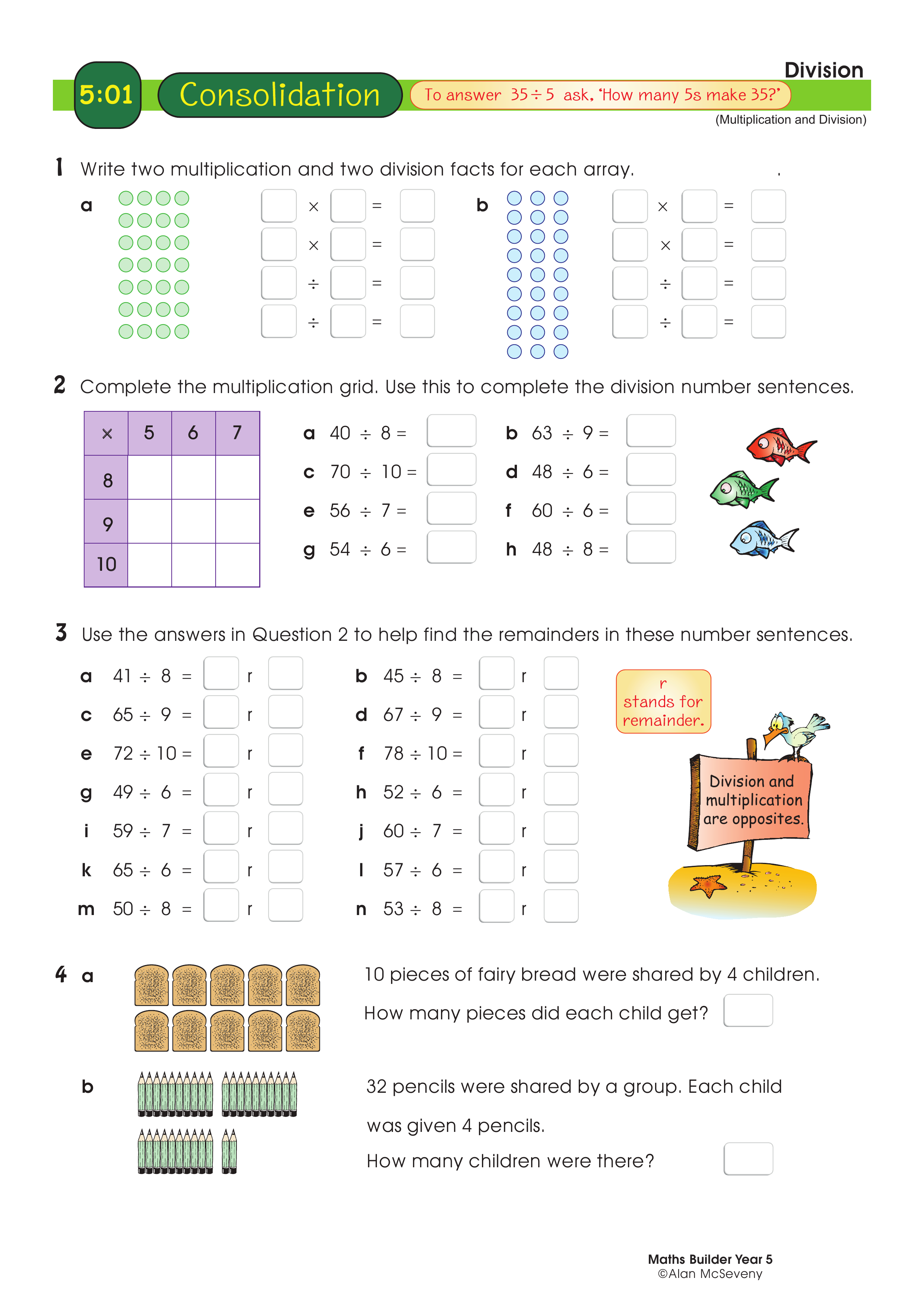 Division — worksheet preview
