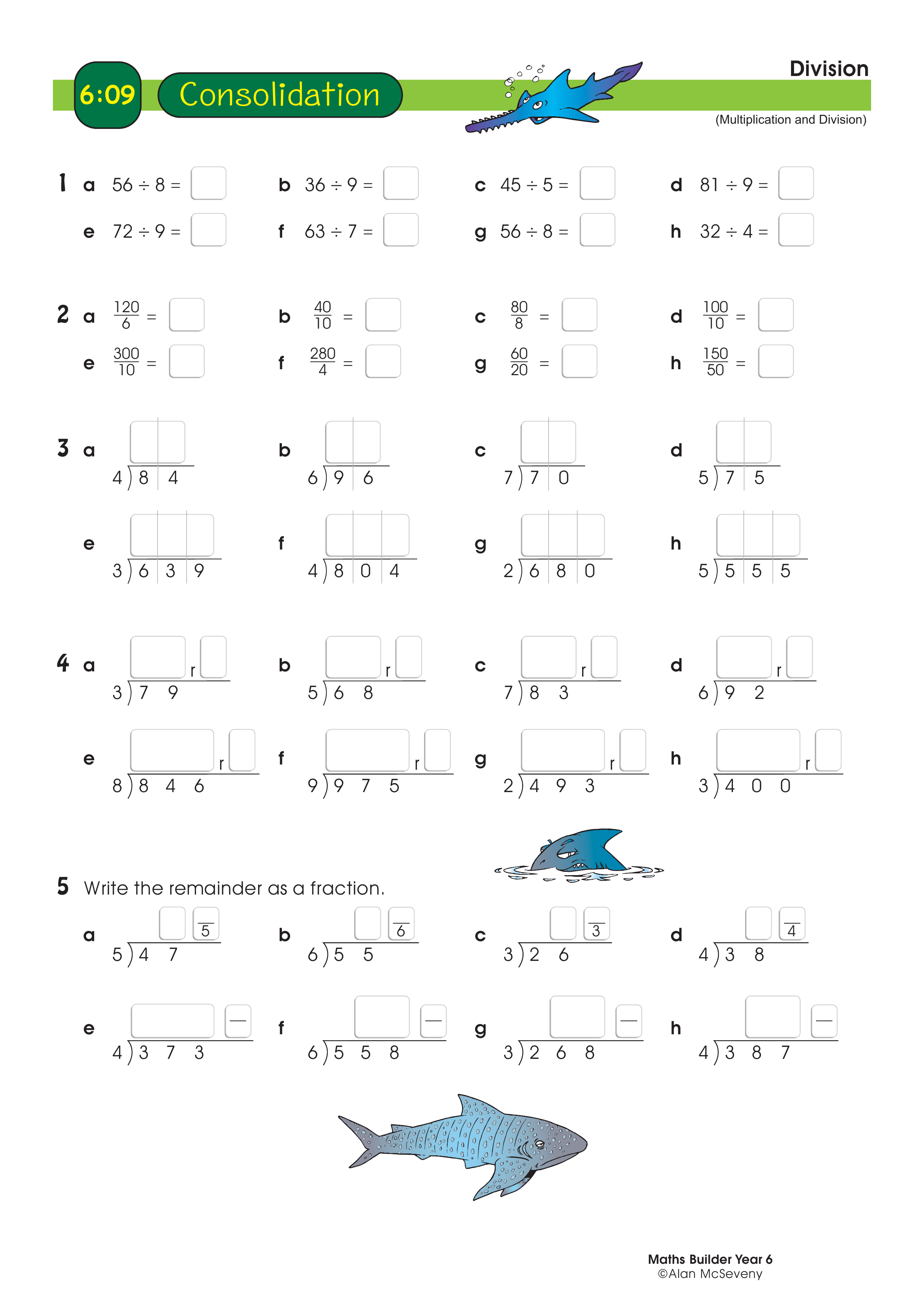 Division — worksheet preview
