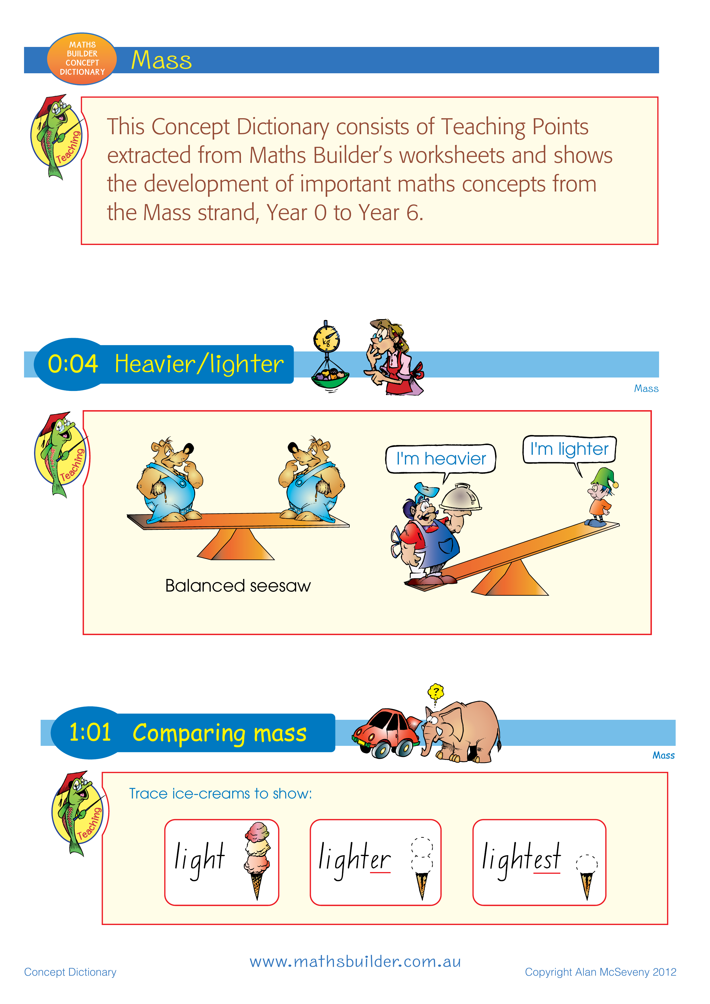 Concept Dictionary - Mass — worksheet preview