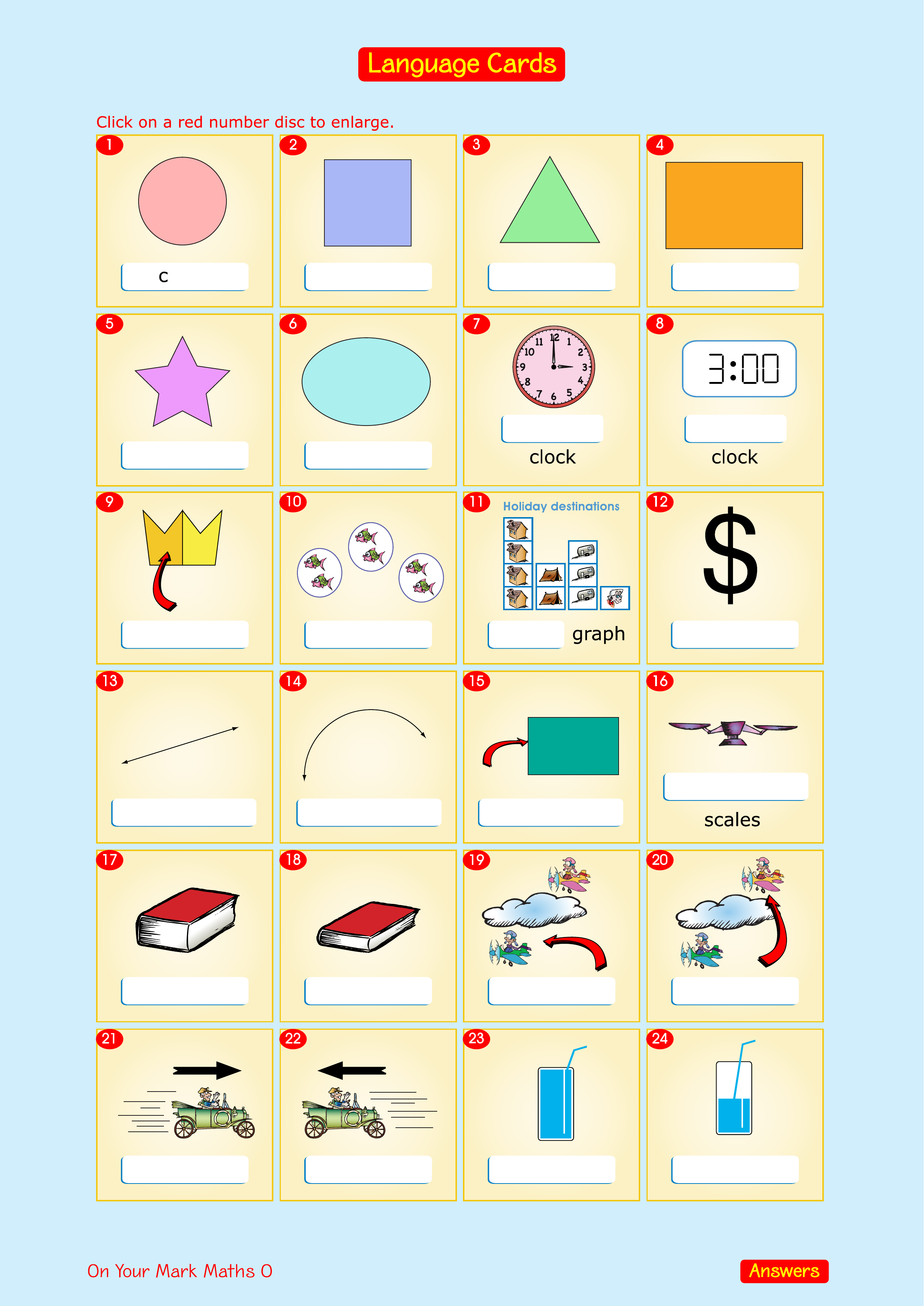 Language cards — worksheet preview